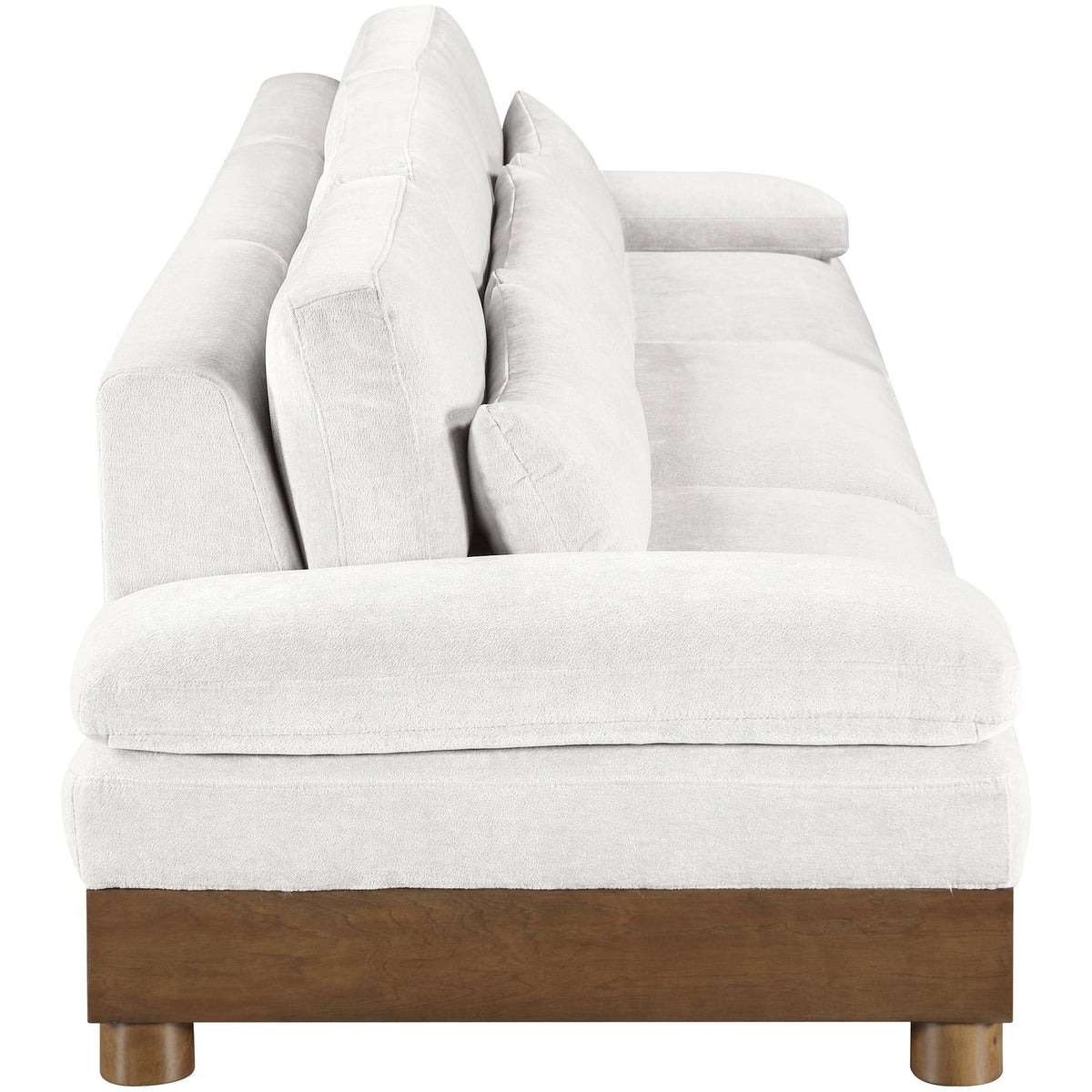 Turin 13 5 .5in Cream Chenille Fabric Upholstered 3 Piece. Modular Sofa