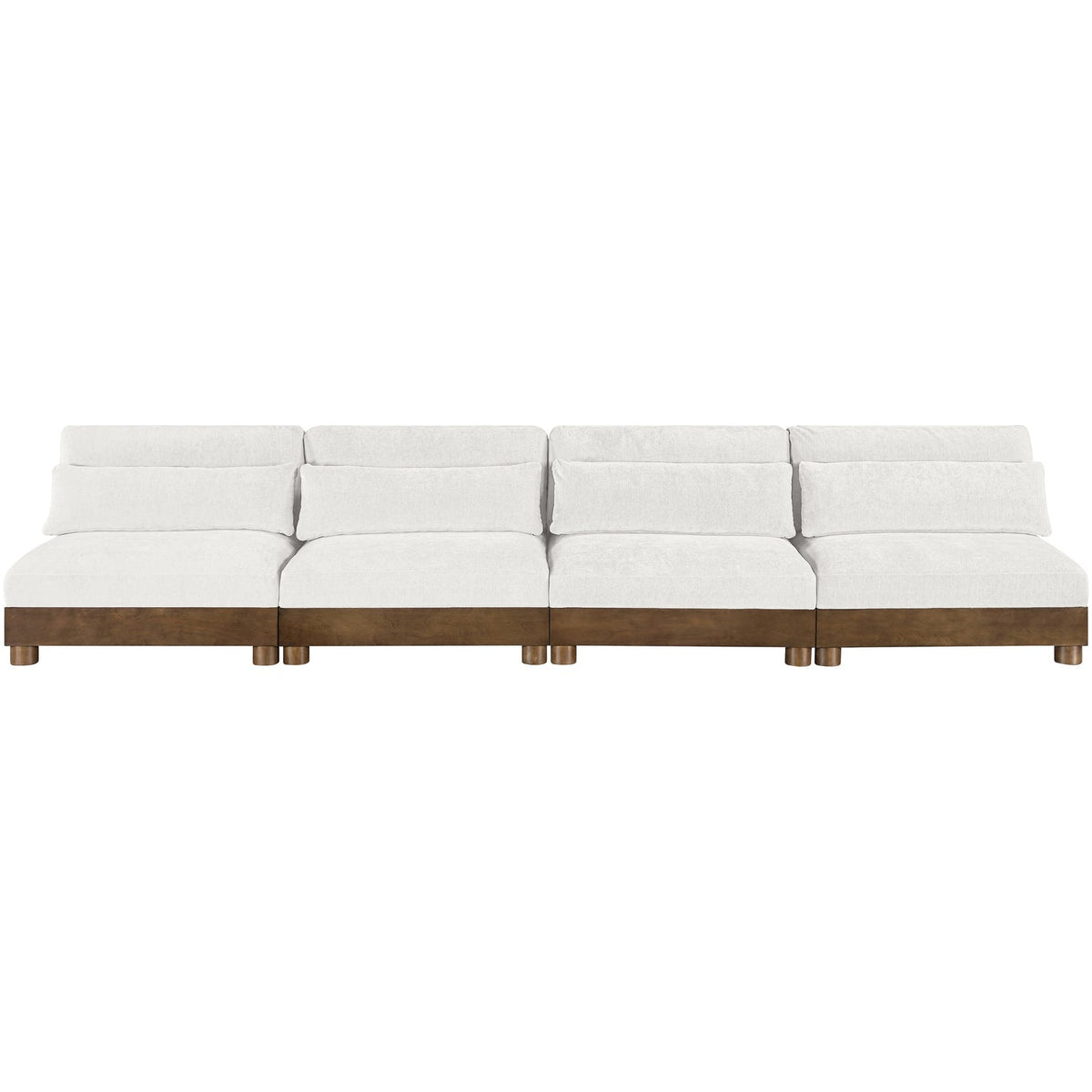 Turin 16 0in Cream Chenille Fabric Upholstered 4 Piece. Modular Sofa