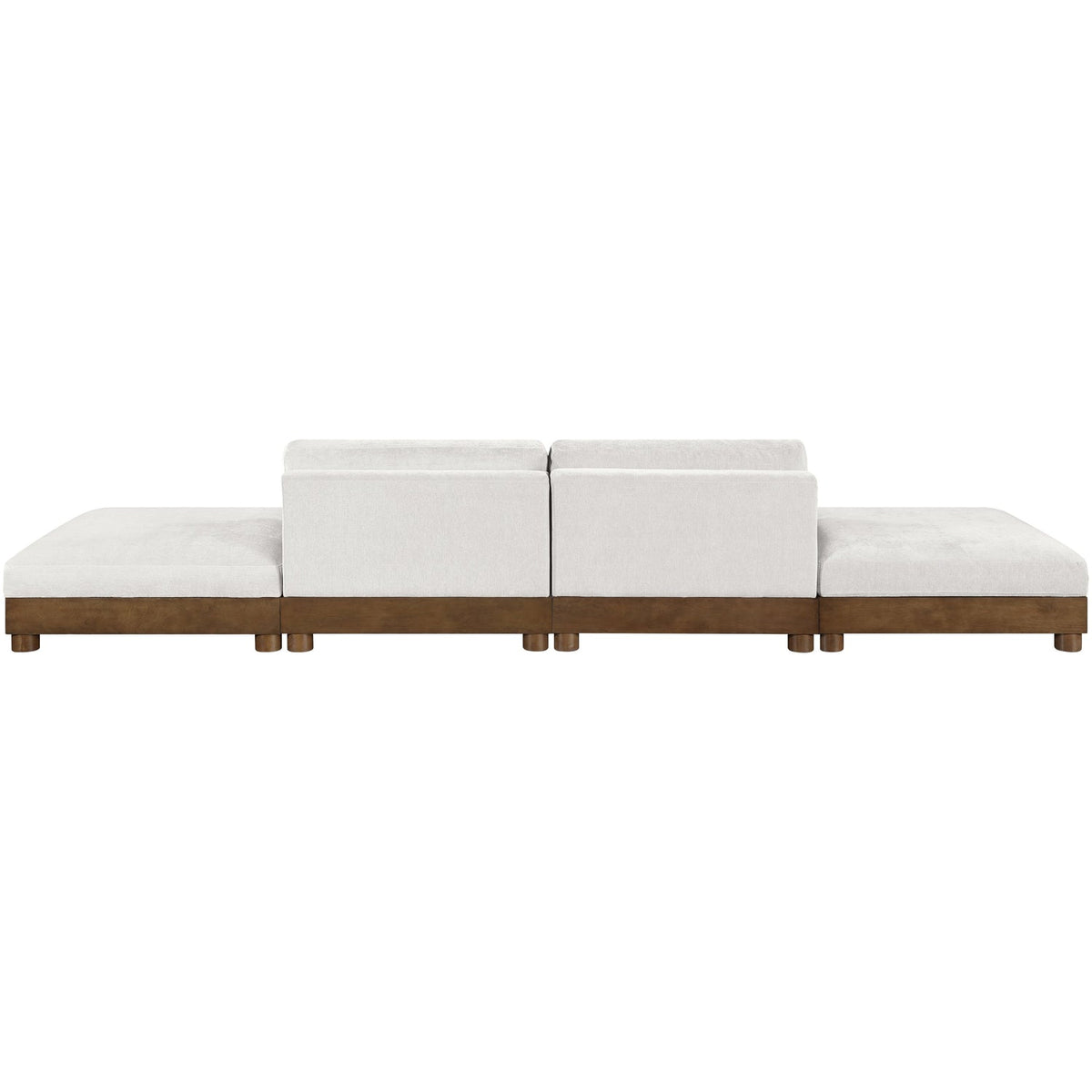 Turin 16 0in Cream Chenille Fabric Upholstered 4 Piece. Modular Sofa
