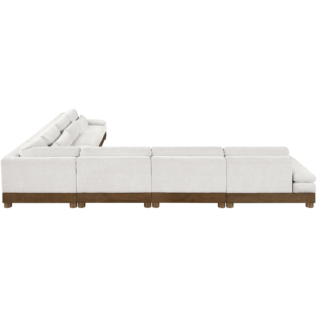 Turin 167.75in Cream Chenille Fabric Upholstered 7 Piece Modular Sectional Sofa