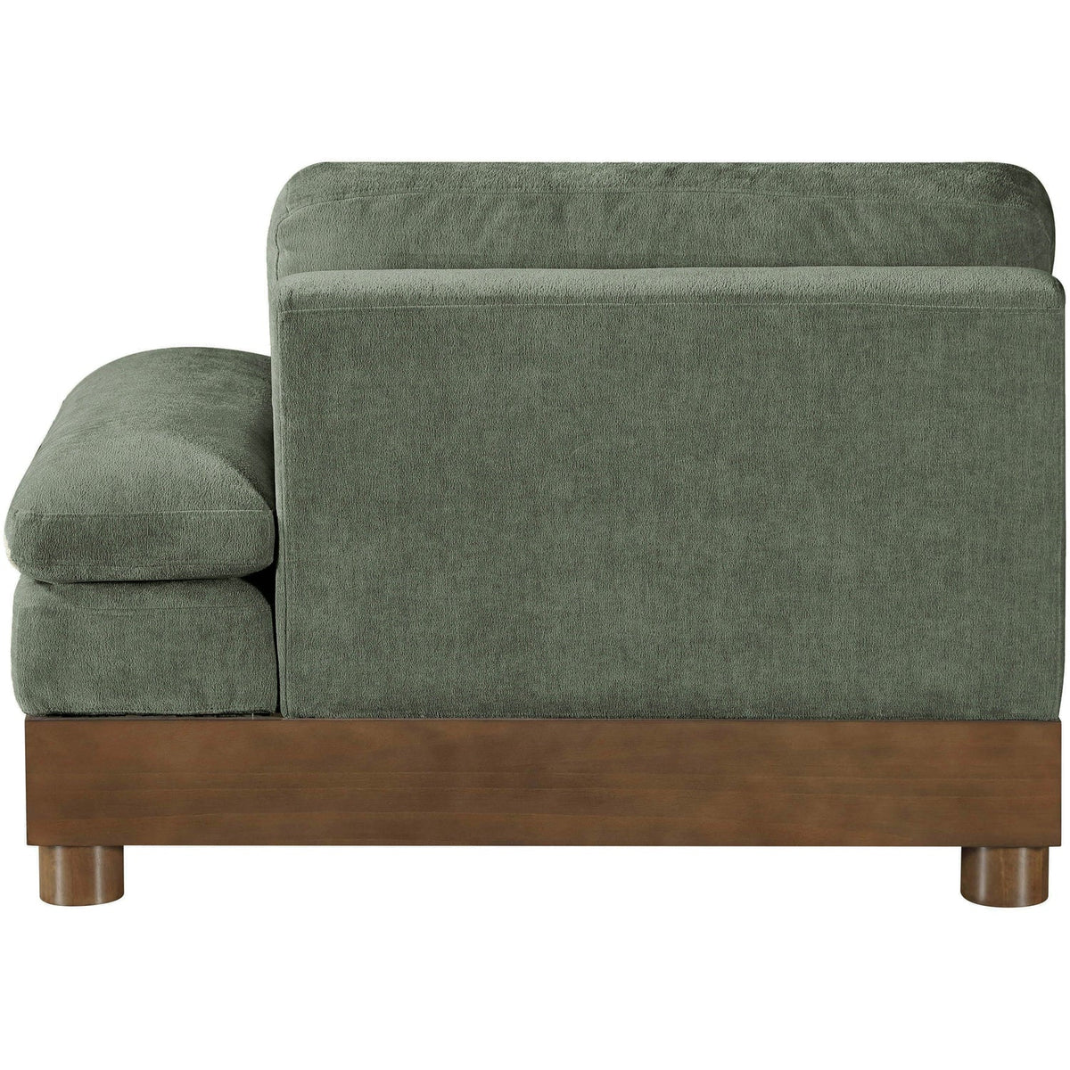 Turin Green Chenille Fabric Upholstered Modular Right Arm Chair
