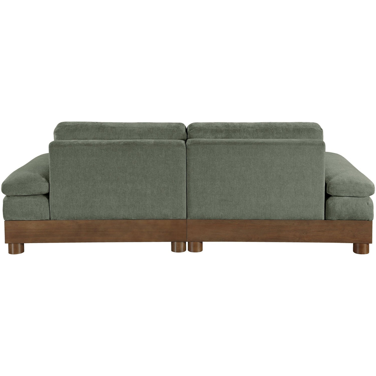 Turin 95.5in Green Chenille Fabric Upholstered 2 Piece Modular Sofa