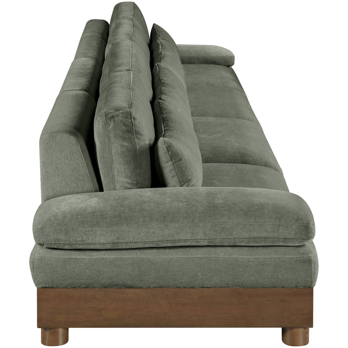 Turin 175.5in Green Chenille Fabric Upholstered 4 Piece Modular Sofa