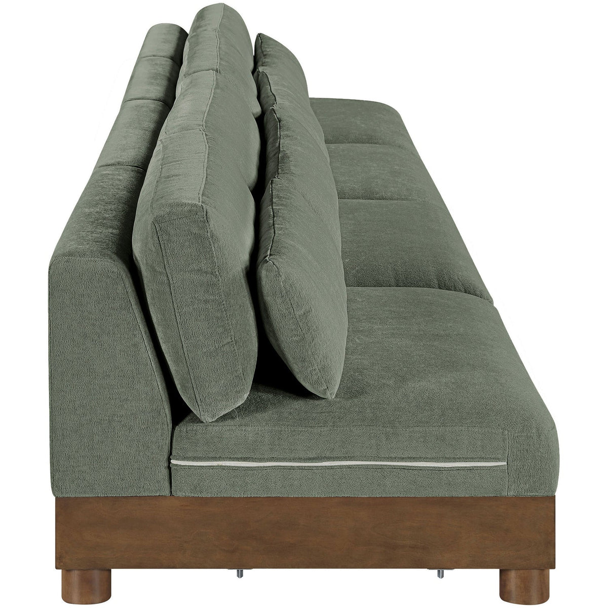 Turin 16 0in Green Chenille Fabric Upholstered 4 Piece. Modular Sofa