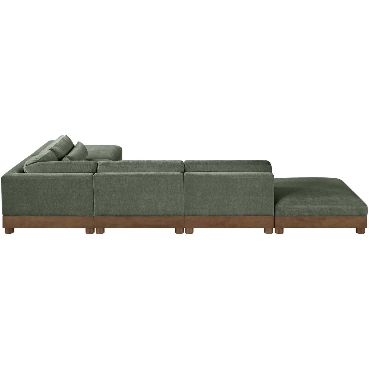 Turin 160in Green Chenille Fabric Upholstered 6 Piece Modular Sectional Sofa