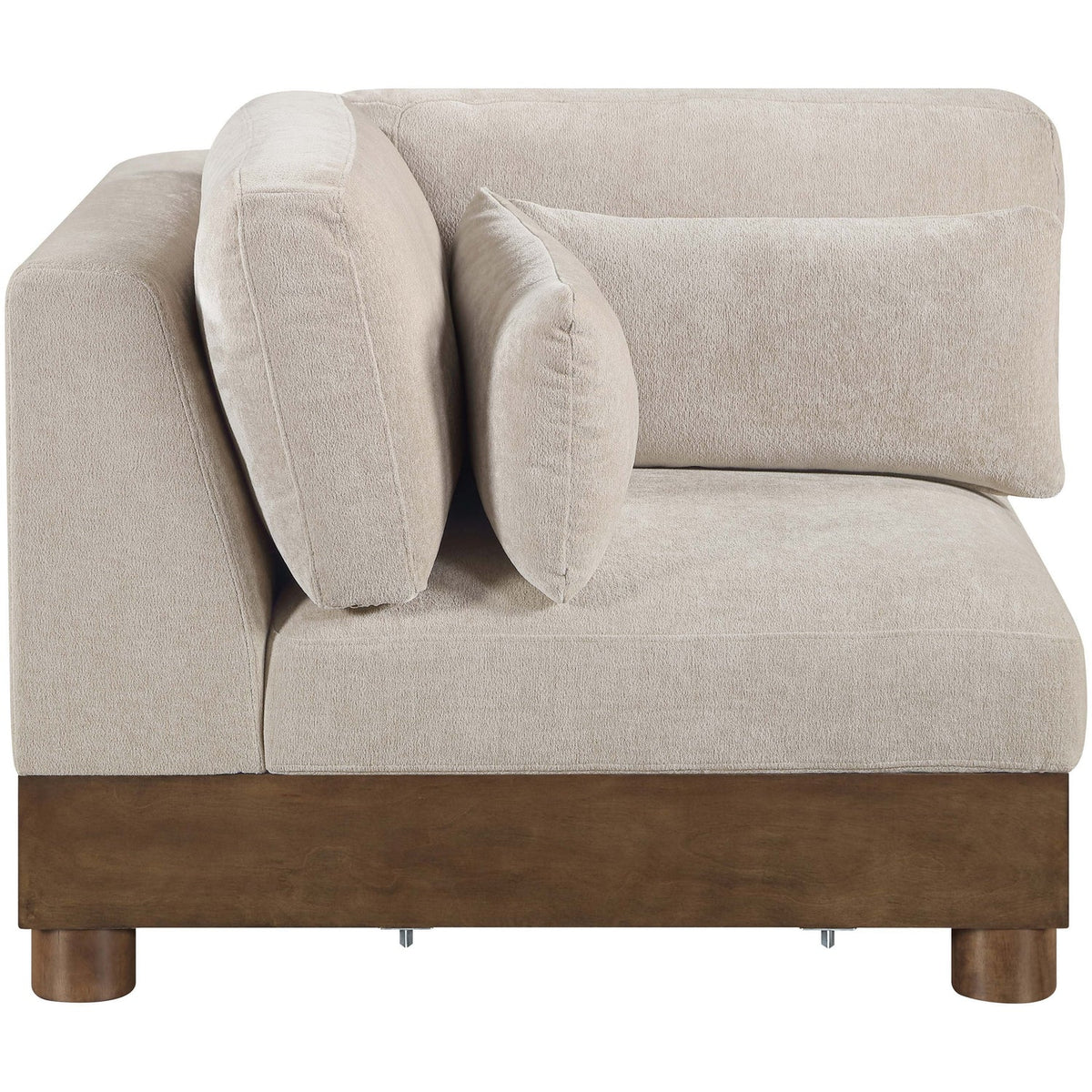 Turin Taupe Chenille Fabric Upholstered Modular Corner Chair