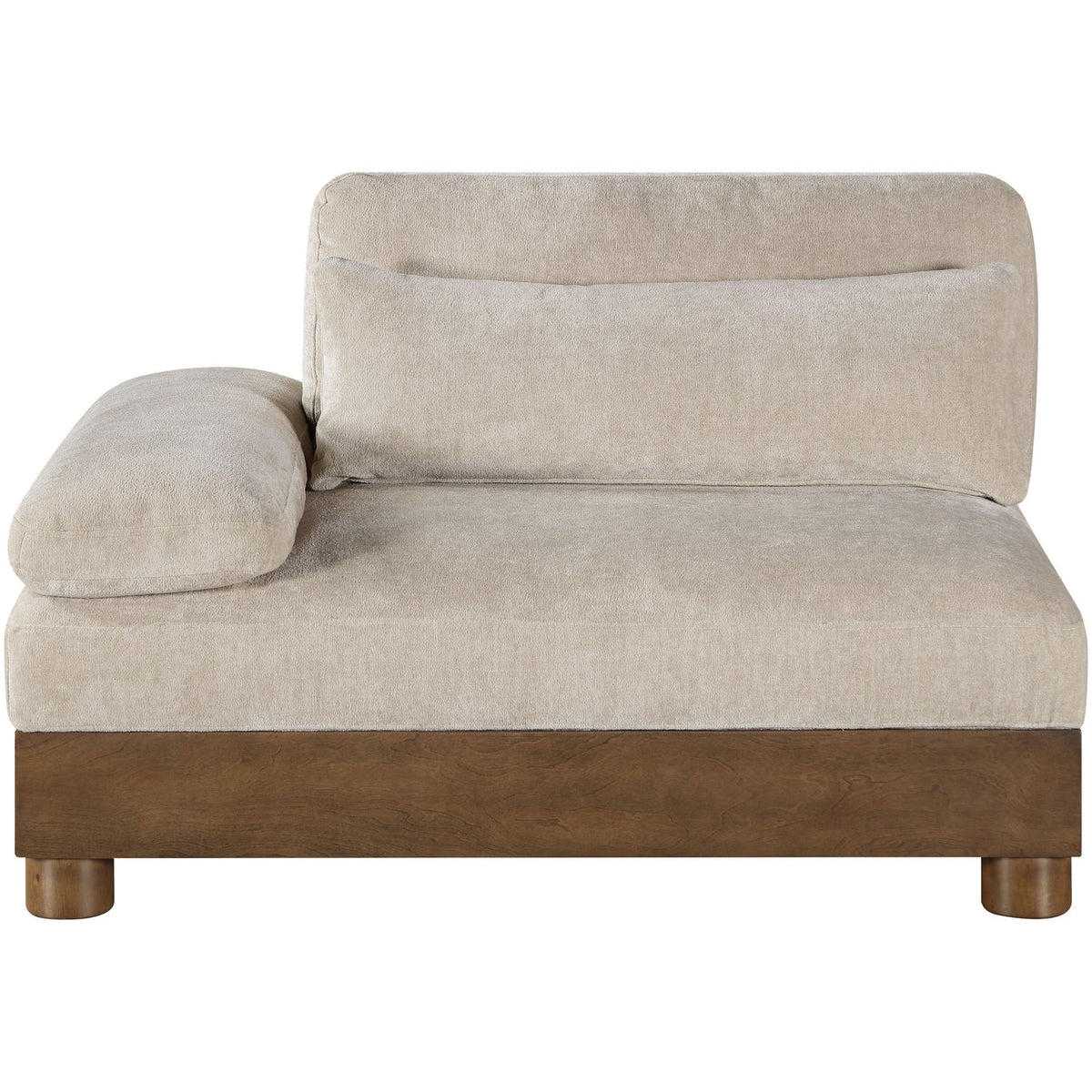 Turin Taupe Chenille Fabric Upholstered Modular Left Arm Chair