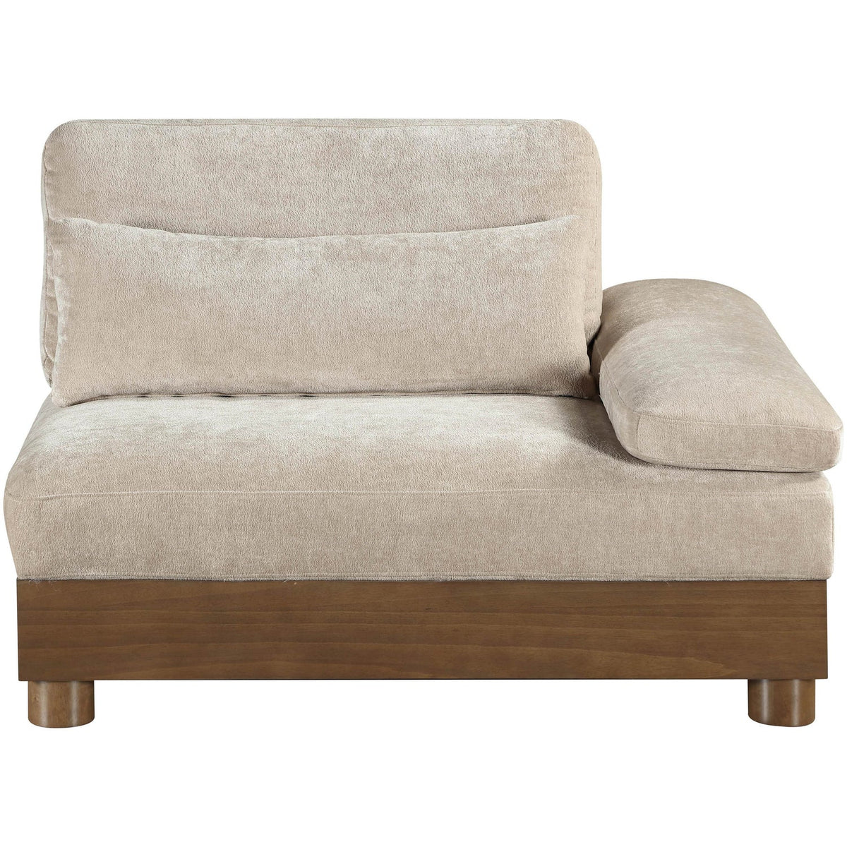 Turin Taupe Chenille Fabric Upholstered Modular Right Arm Chair