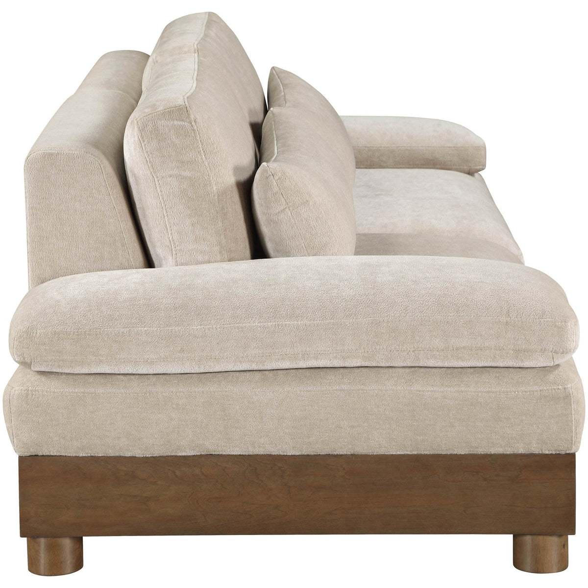Turin 95.5in Taupe Chenille Fabric Upholstered 2 Piece Modular Sofa
