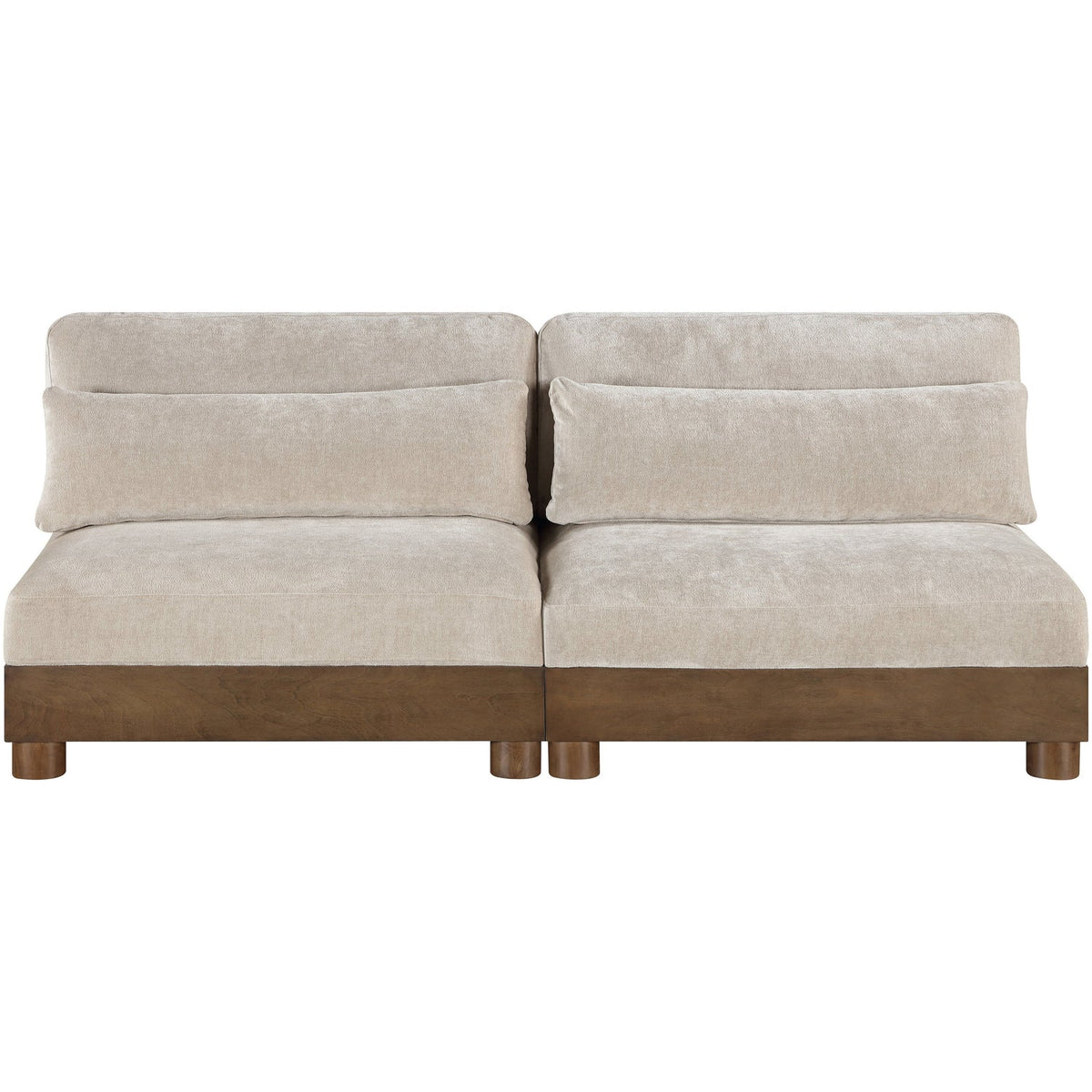 Turin 80in Taupe Chenille Fabric Upholstered 2 Piece Modular Sofa