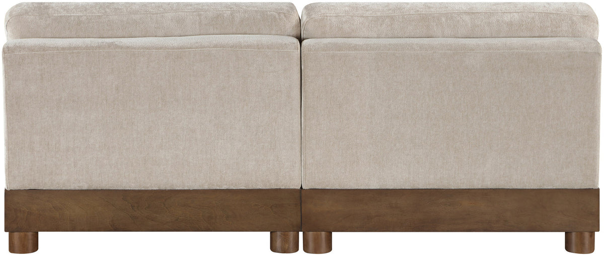 Turin 80in Taupe Chenille Fabric Upholstered 2 Piece Modular Sofa