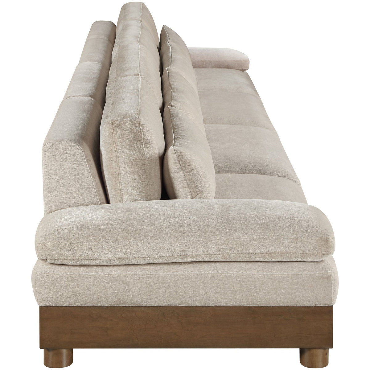 Turin 175.5in Taupe Chenille Fabric Upholstered 4 Piece Modular Sofa
