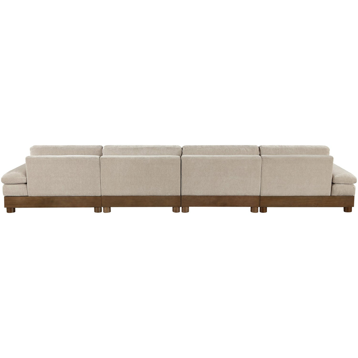 Turin 175.5in Taupe Chenille Fabric Upholstered 4 Piece Modular Sofa