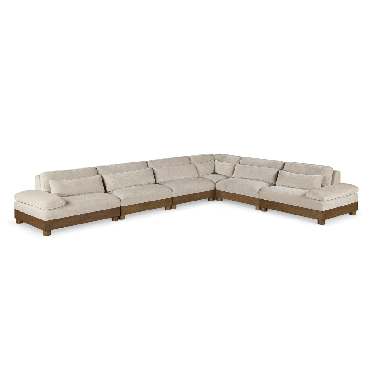 Turin 167.75" Taupe Chenille Fabric Upholstered 6pc. Modular Sectional in taupe, primary product view