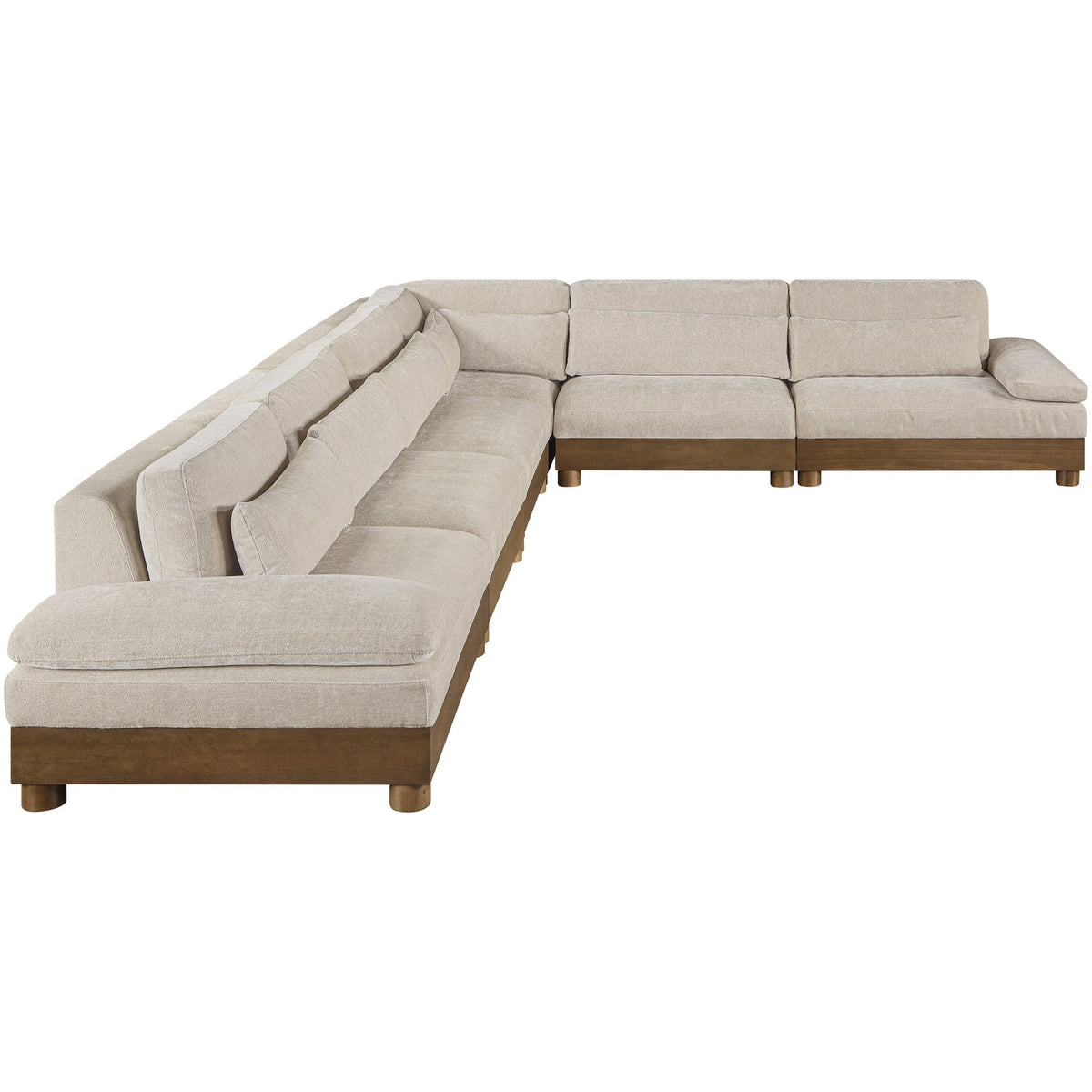 Turin 167.75in Taupe Chenille Fabric Upholstered 6 Piece Modular Sectional Sofa