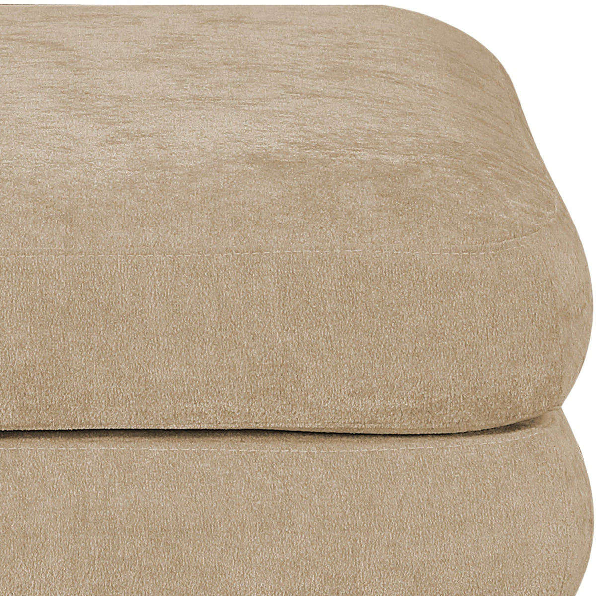 Stellar Beige Chenille Fabric Upholstered Modular Ottoman
