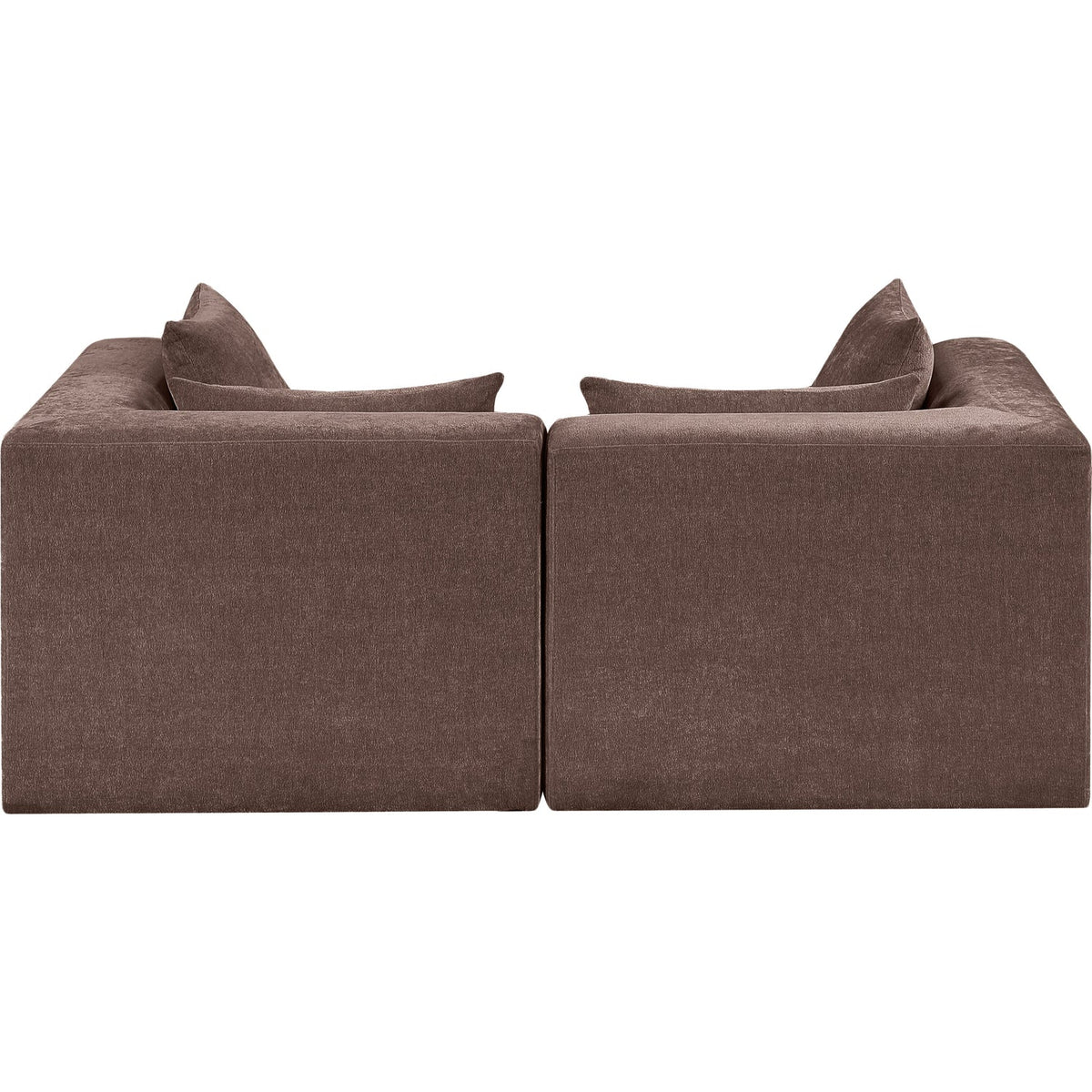 Stellar 7 6in Brown Chenille Fabric Upholstered 2Piece Modular Sofa