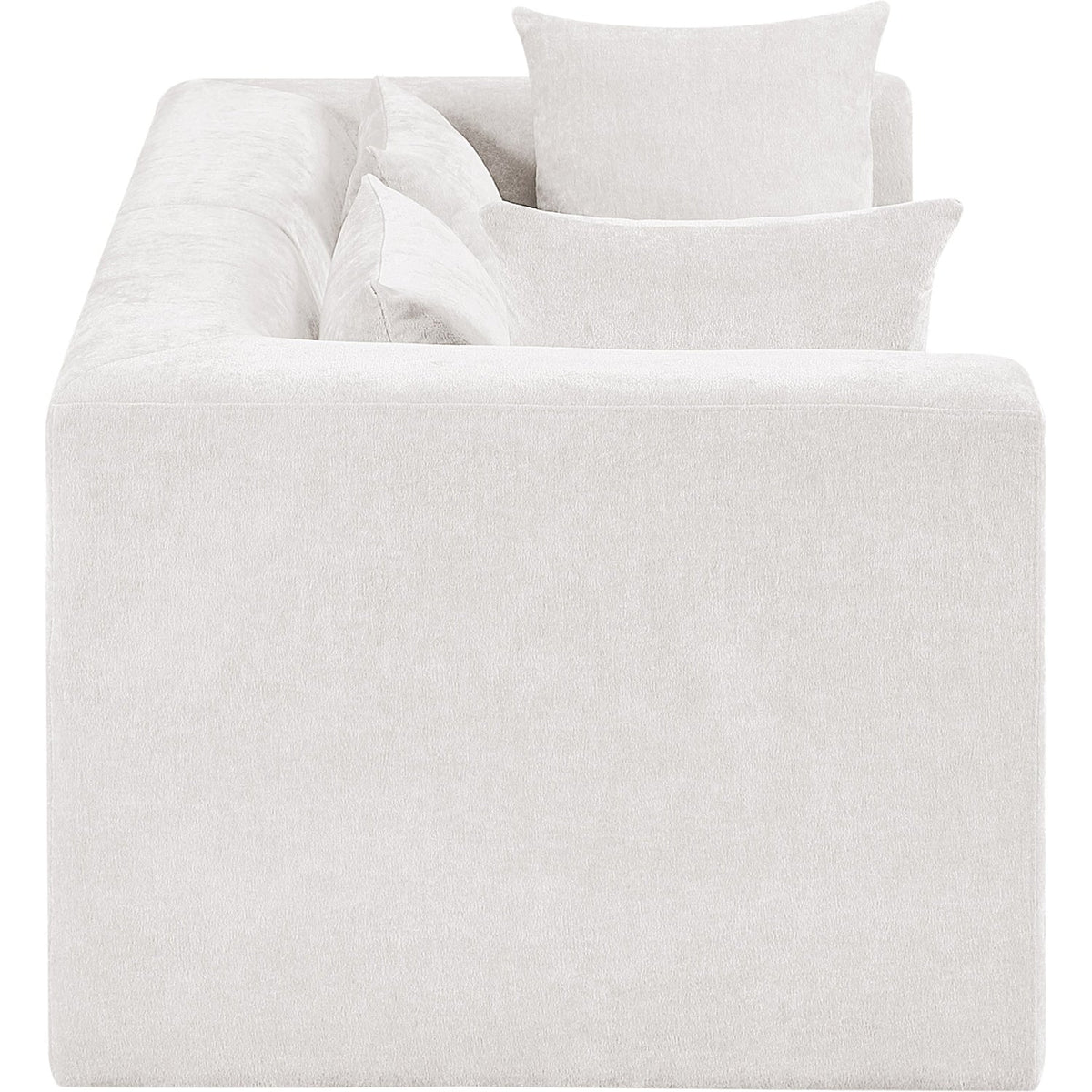 Stellar 76in Cream Chenille Fabric Upholstered 2 Piece Modular Sofa