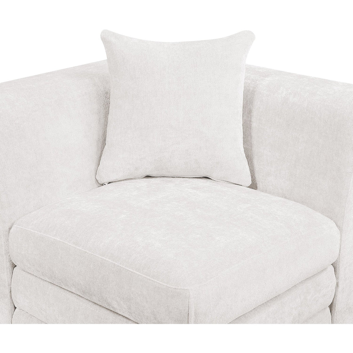 Stellar 152in Cream Chenille Fabric Upholstered 5 Piece Modular Sectional Sofa