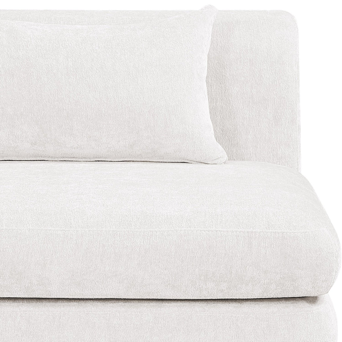 Stellar 114in Cream Chenille Fabric Upholstered 6 Piece Modular Sectional Sofa