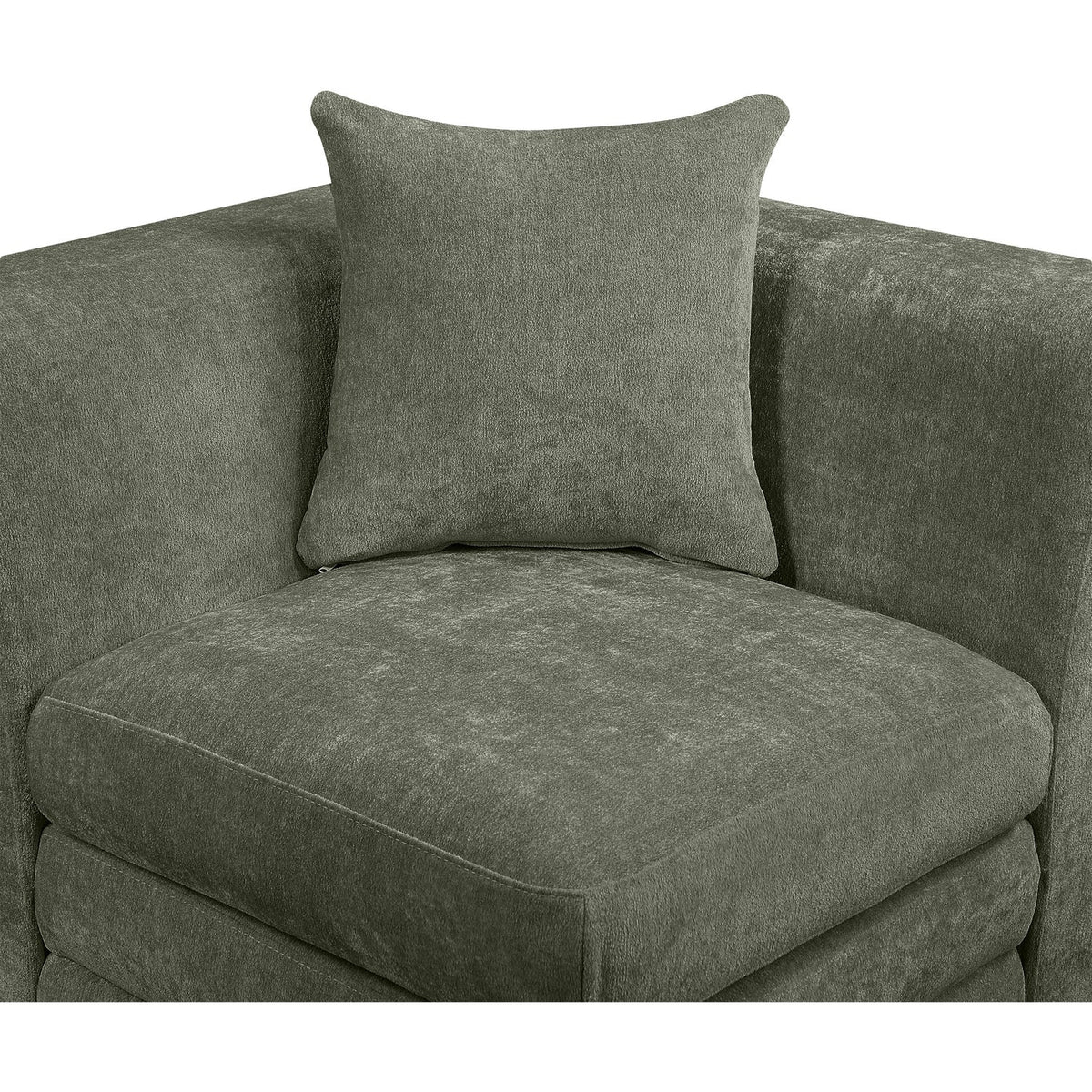 Stellar 76in Green Chenille Fabric Upholstered 2 Piece Modular Sofa