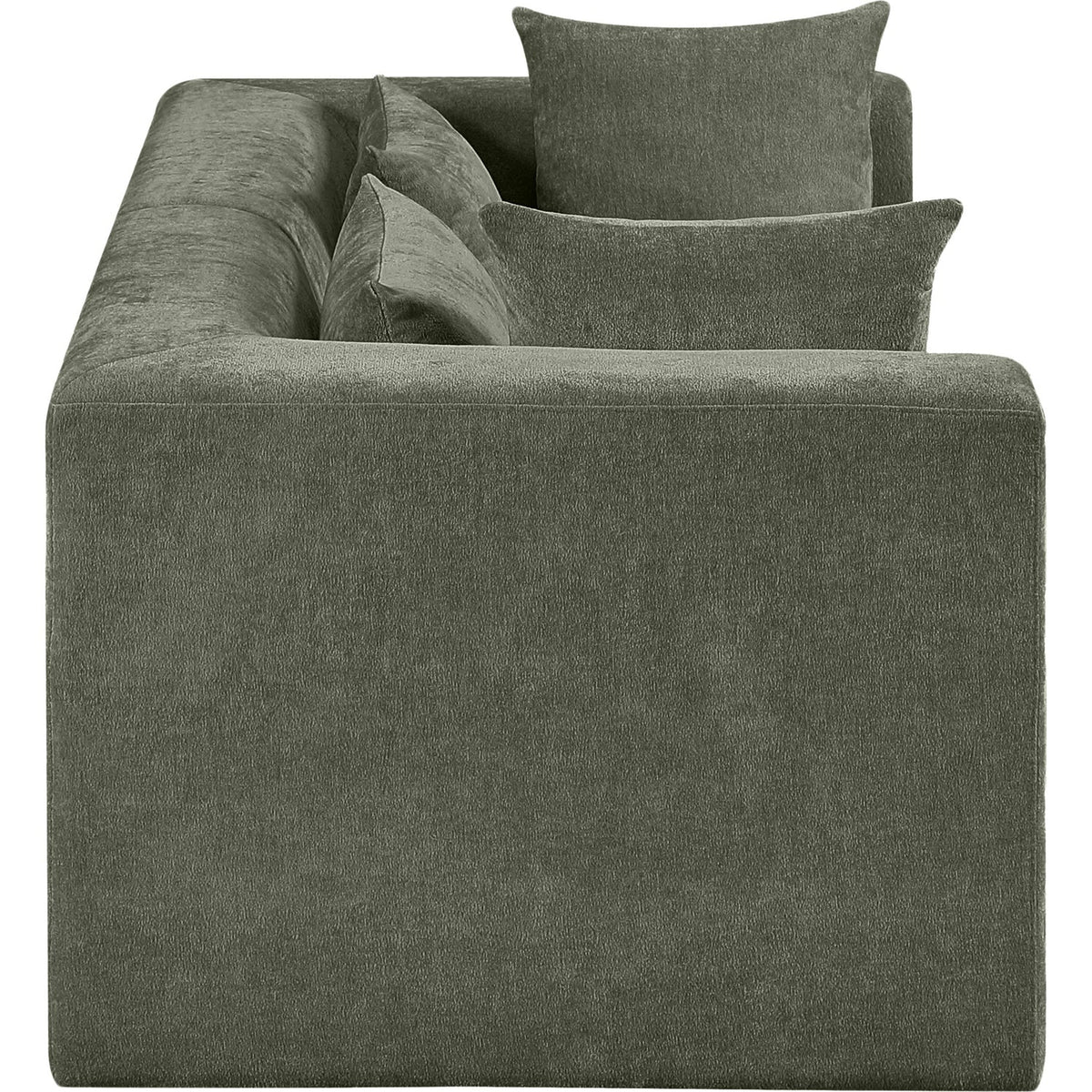 Stellar 76in Green Chenille Fabric Upholstered 2 Piece Modular Sofa