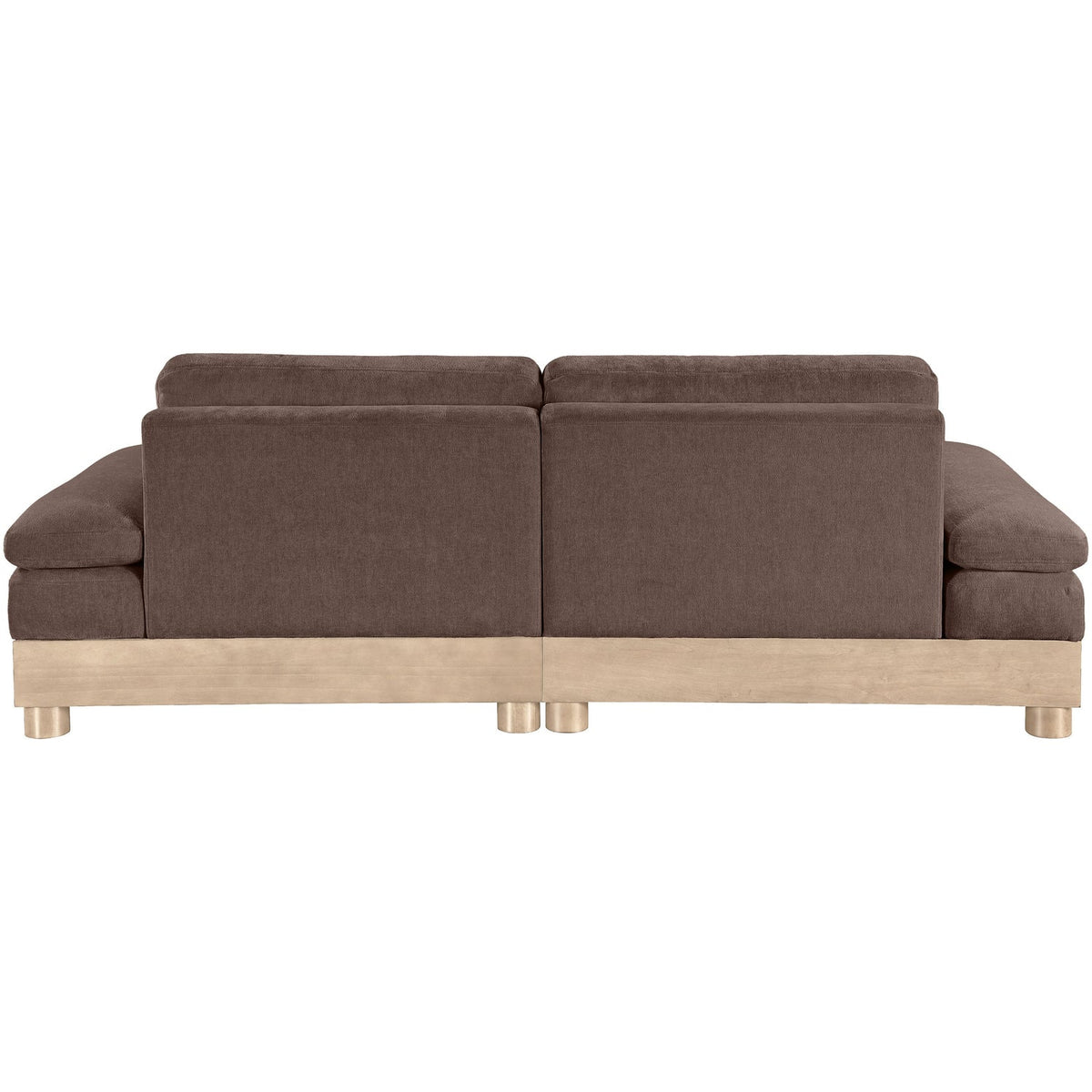 Turin 95.5in Brown Chenille Fabric Upholstered 2 Piece Modular Sofa