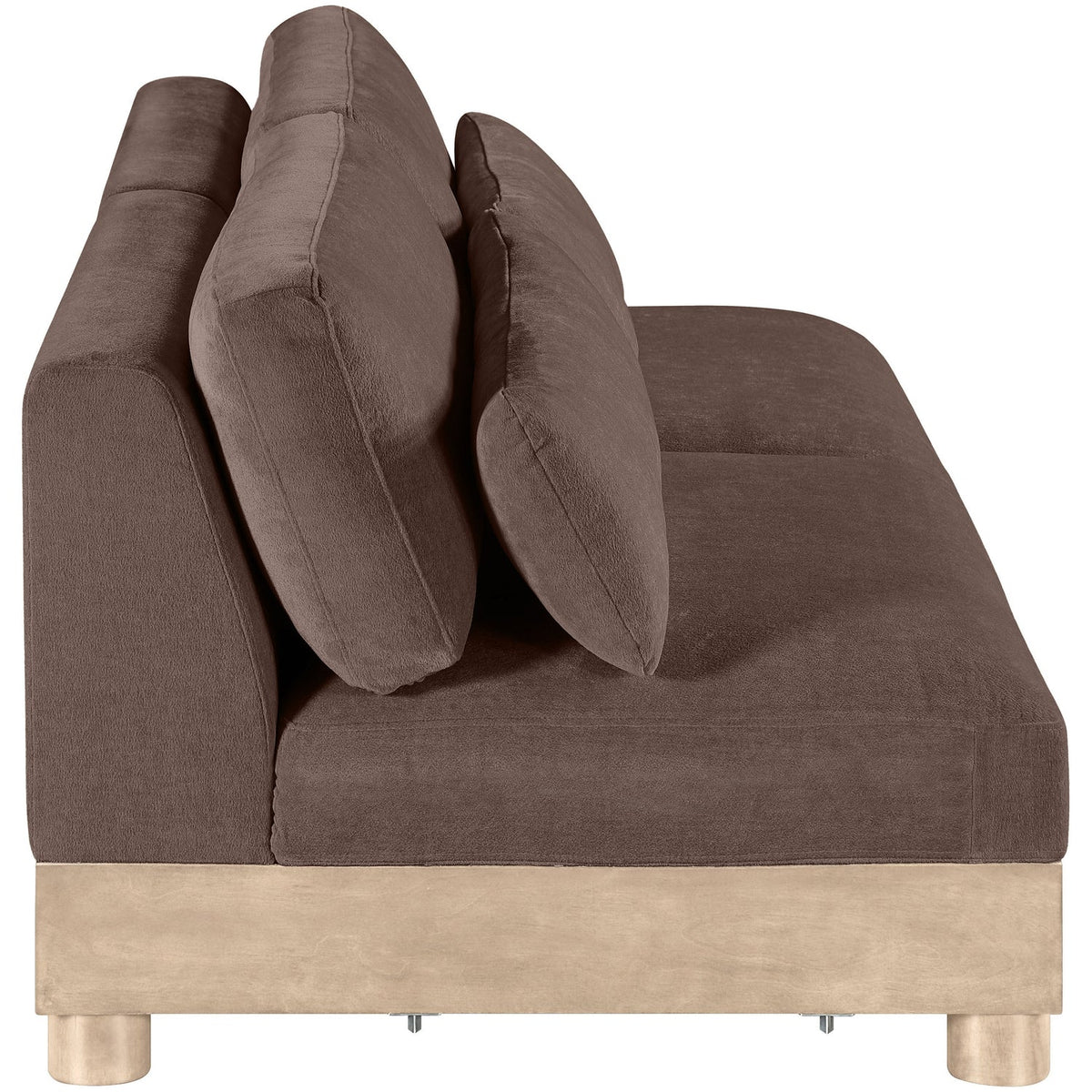 Turin 80in Brown Chenille Fabric Upholstered 2 Piece Modular Sofa