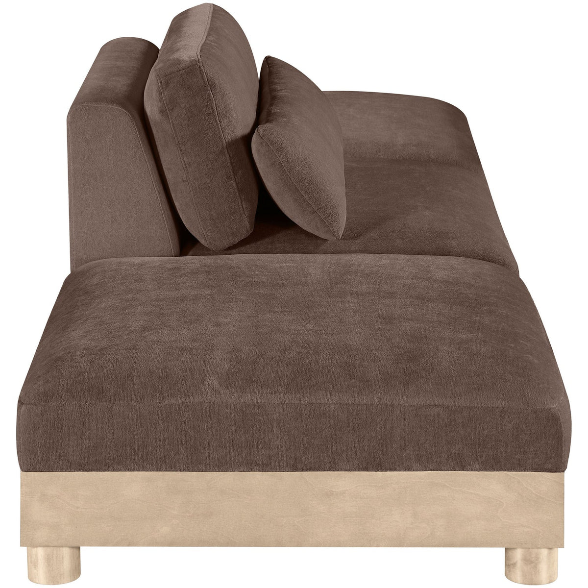 Turin 120in Brown Chenille Fabric Upholstered 3 Piece Modular Sofa