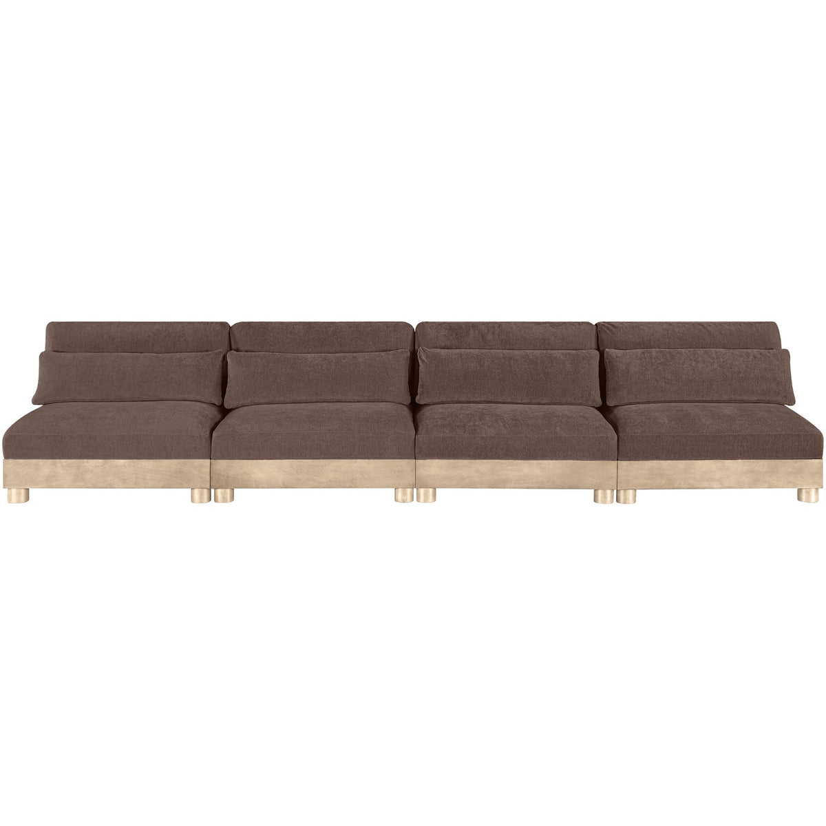Turin 16 0in Brown Chenille Fabric Upholstered 4 Piece. Modular Sofa