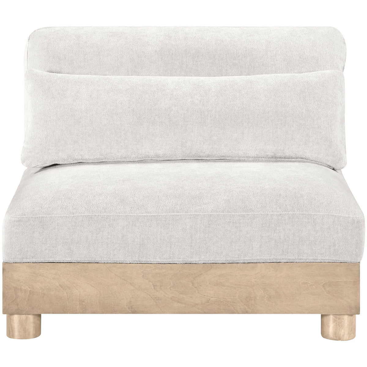 Turin Cream Chenille Fabric Upholstered Modular Armless Chair