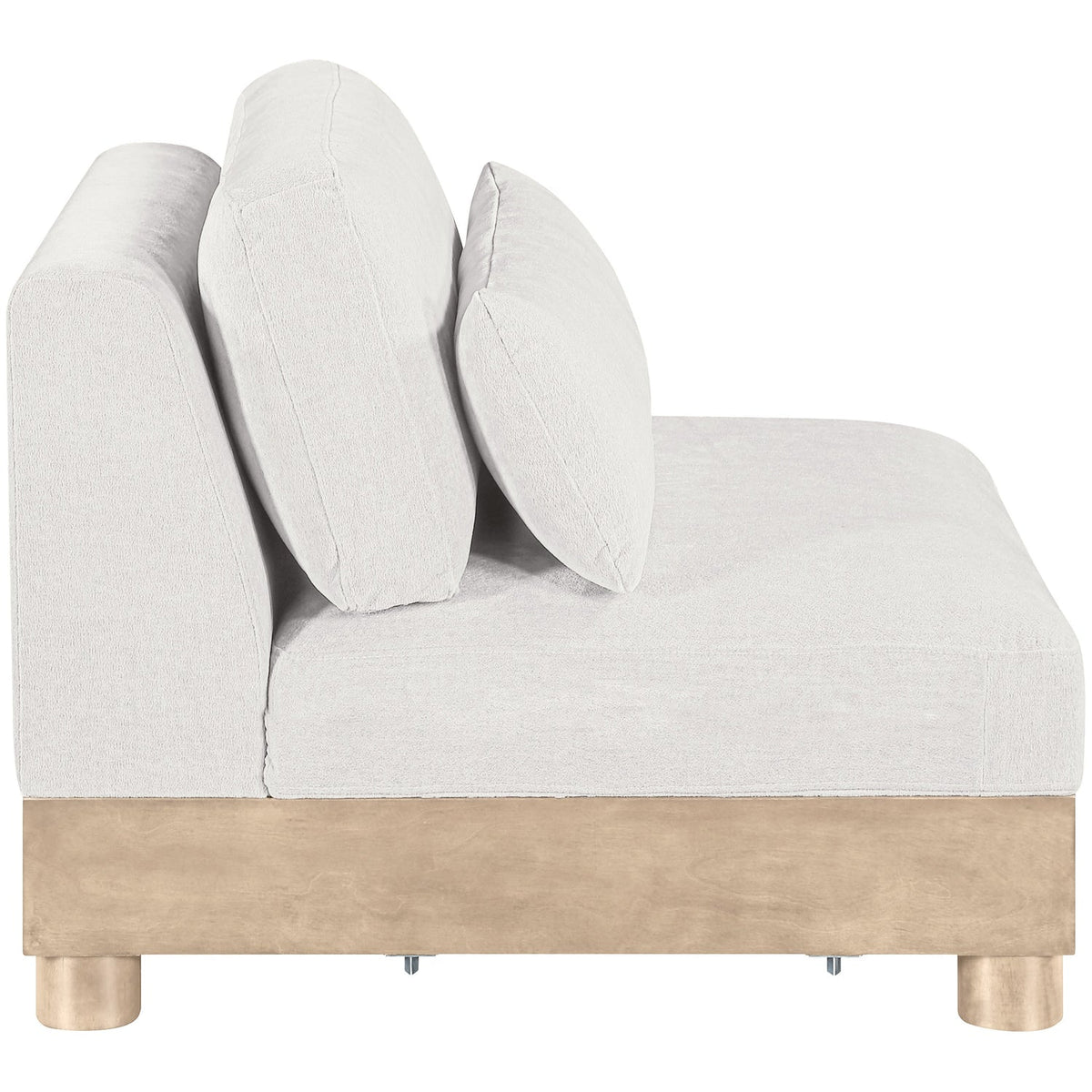 Turin Cream Chenille Fabric Upholstered Modular Armless Chair