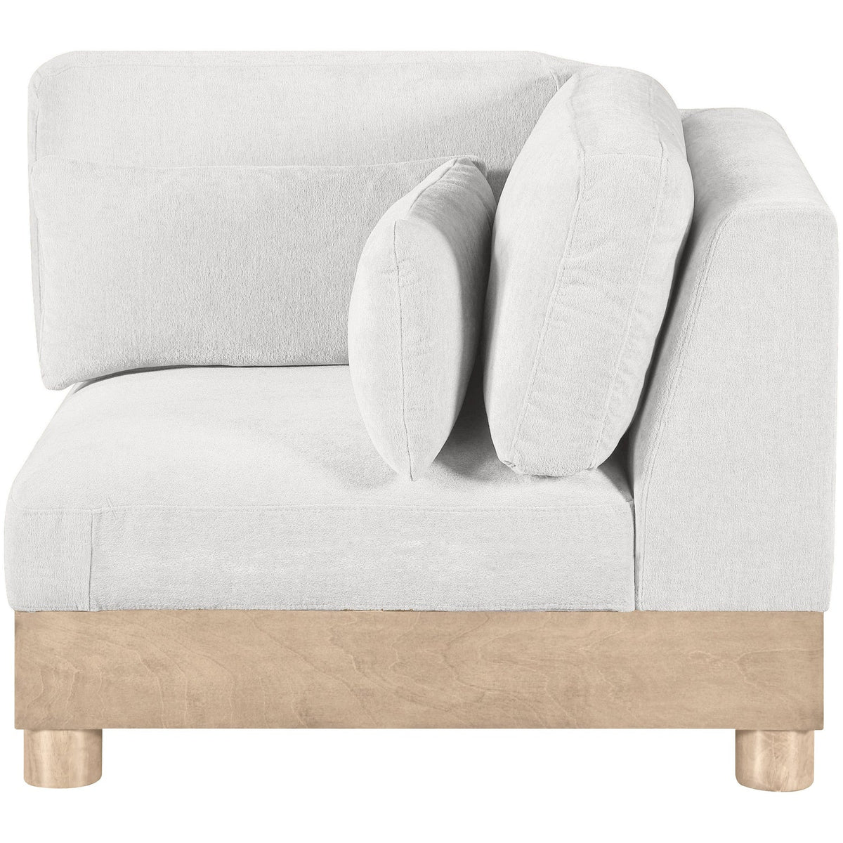 Turin Cream Chenille Fabric Upholstered Modular Corner Chair