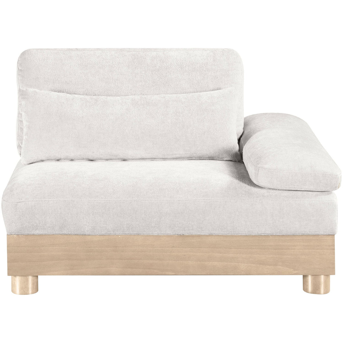 Turin Cream Chenille Fabric Upholstered Modular Right Arm Chair