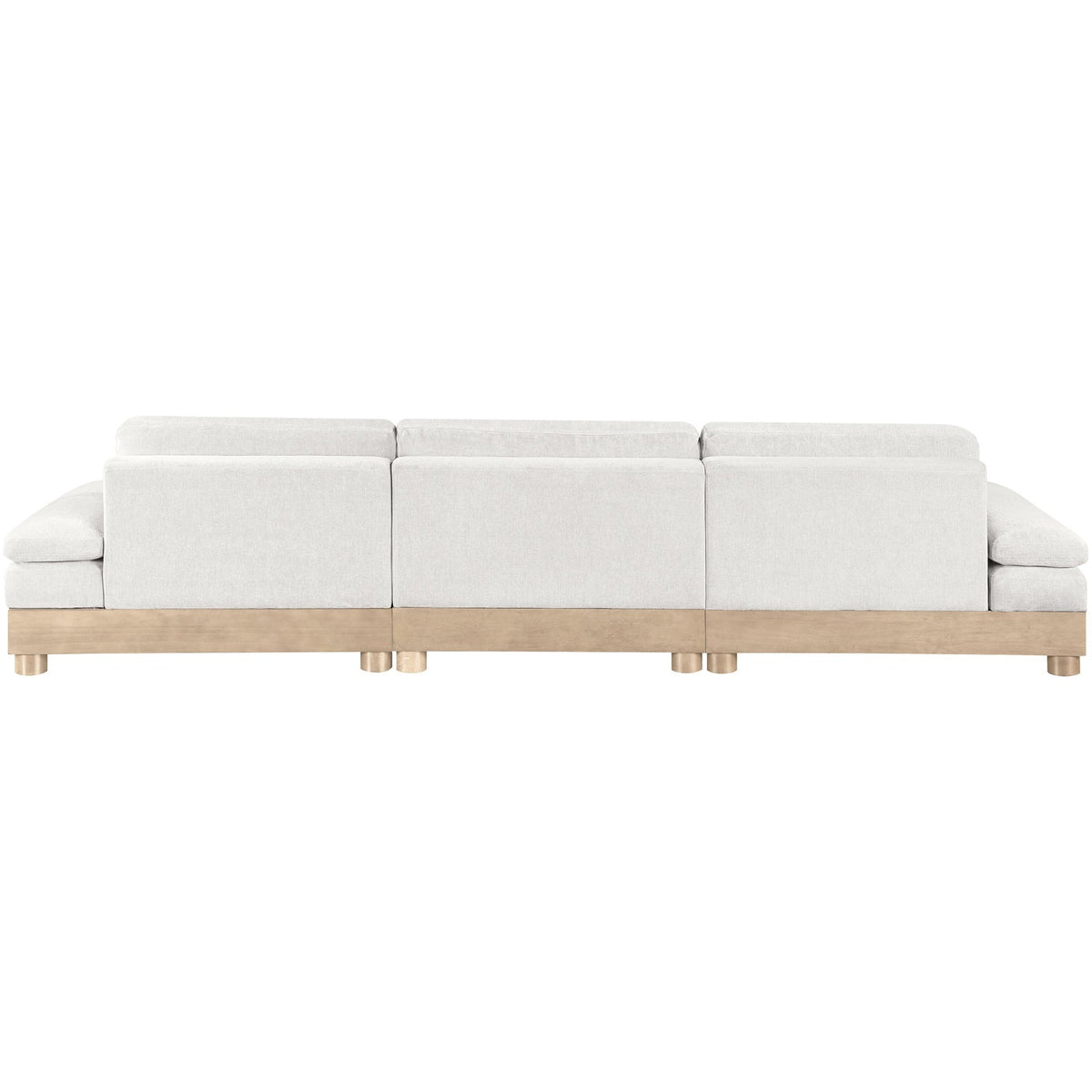 Turin 13 5 .5in Cream Chenille Fabric Upholstered 3 Piece. Modular Sofa