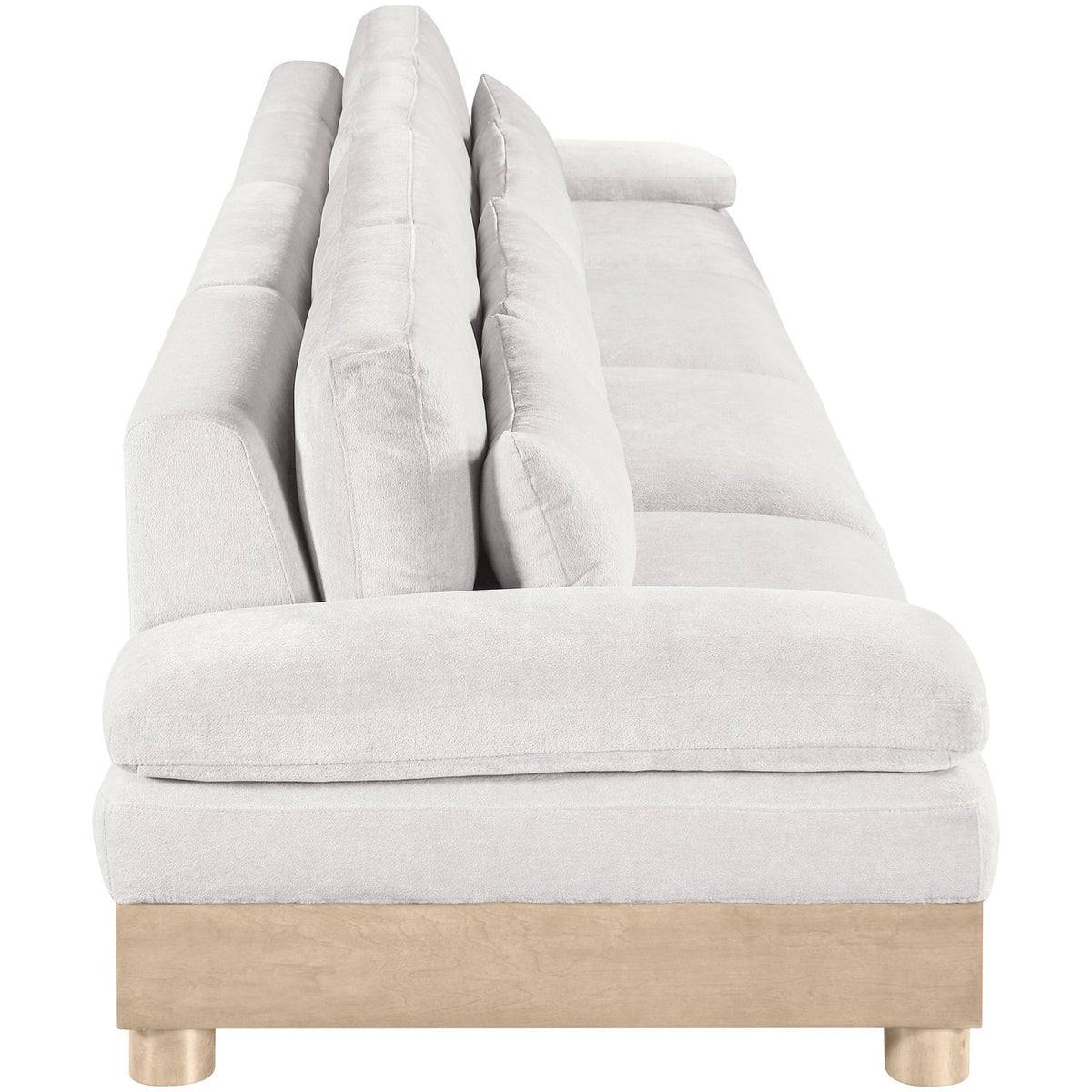 Turin 175.5in Cream Chenille Fabric Upholstered 4 Piece Modular Sofa