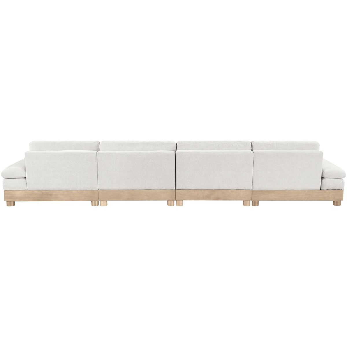 Turin 175.5in Cream Chenille Fabric Upholstered 4 Piece Modular Sofa
