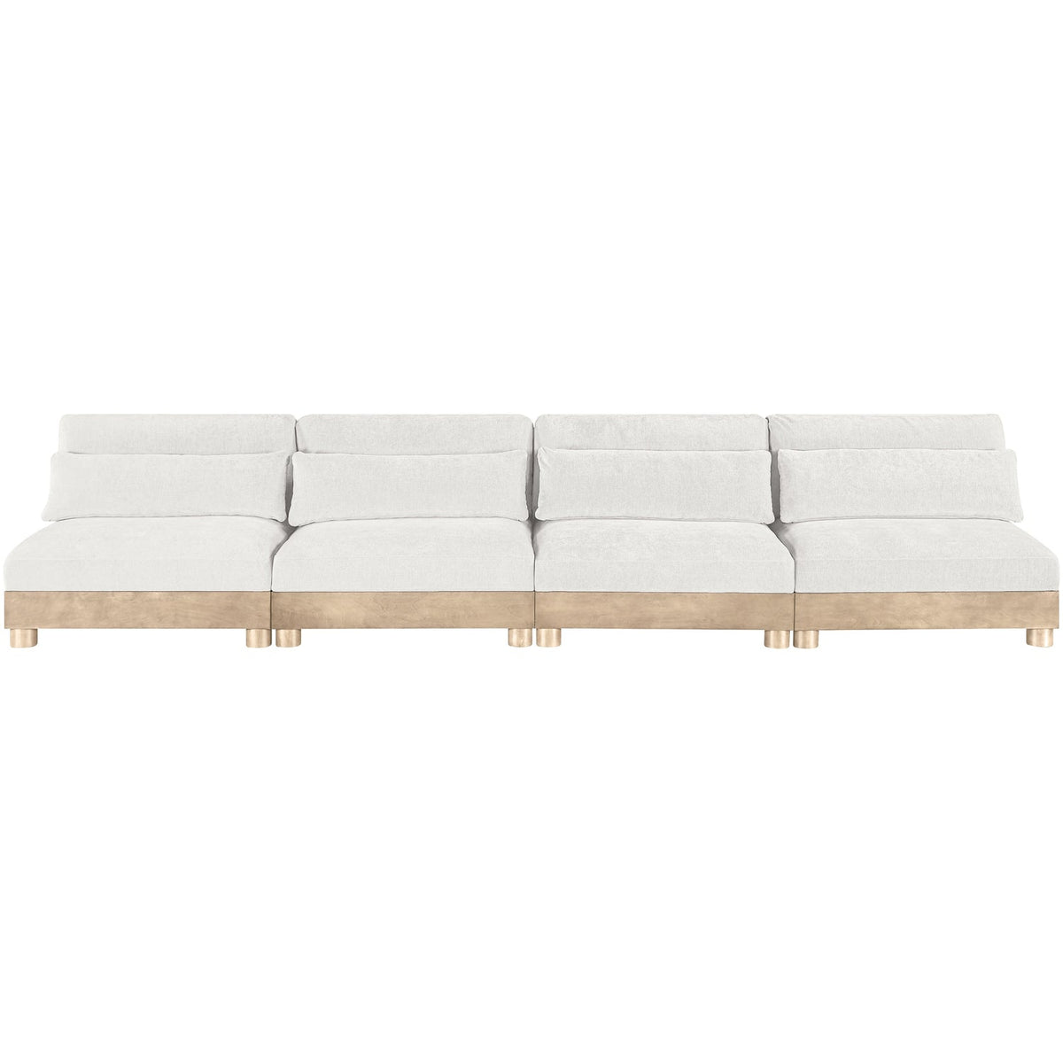 Turin 16 0in Cream Chenille Fabric Upholstered 4 Piece. Modular Sofa