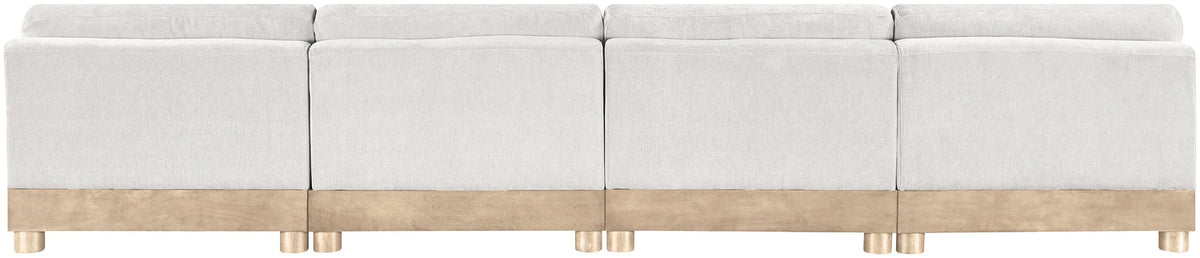 Turin 16 0in Cream Chenille Fabric Upholstered 4 Piece. Modular Sofa