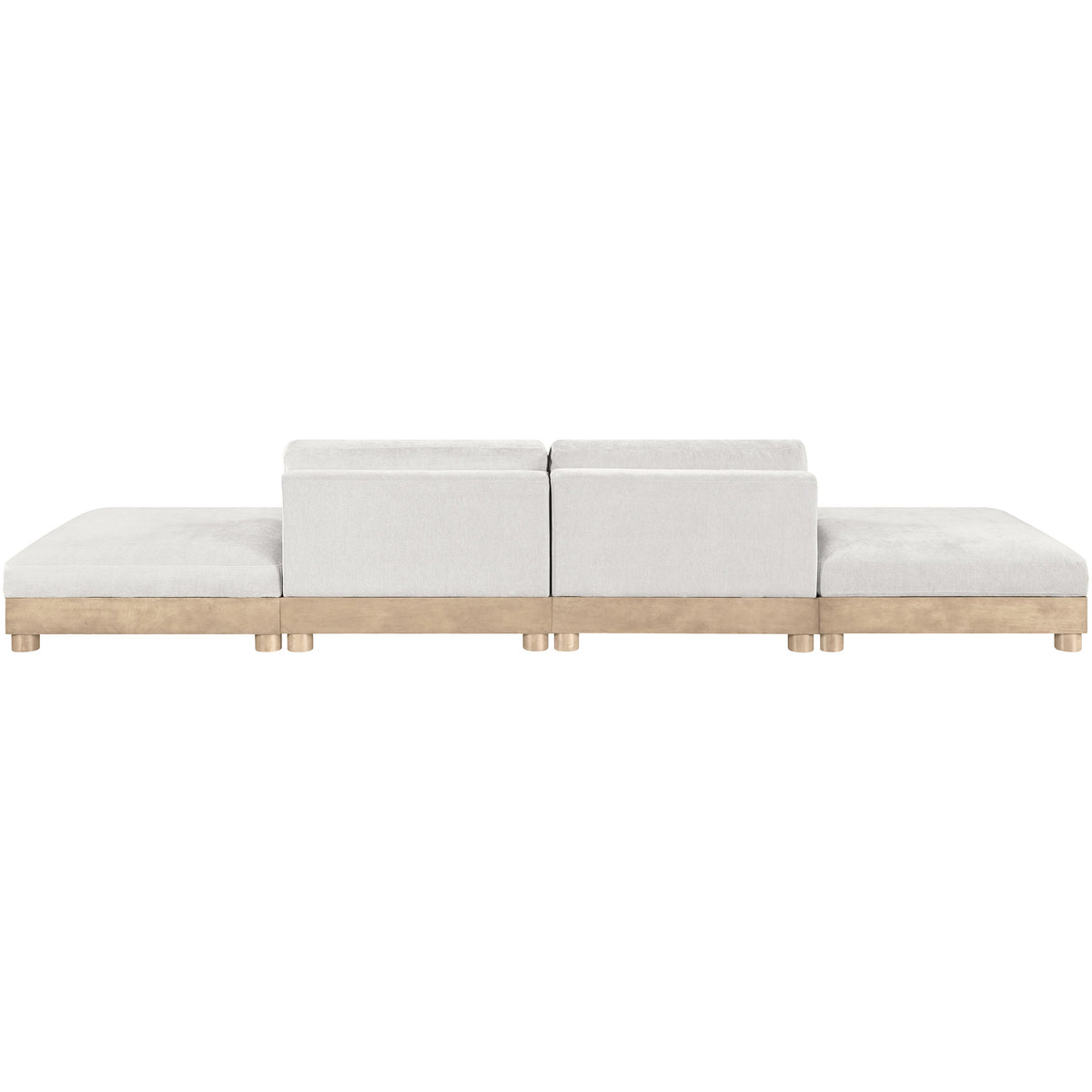 Turin 16 0in Cream Chenille Fabric Upholstered 4 Piece. Modular Sofa