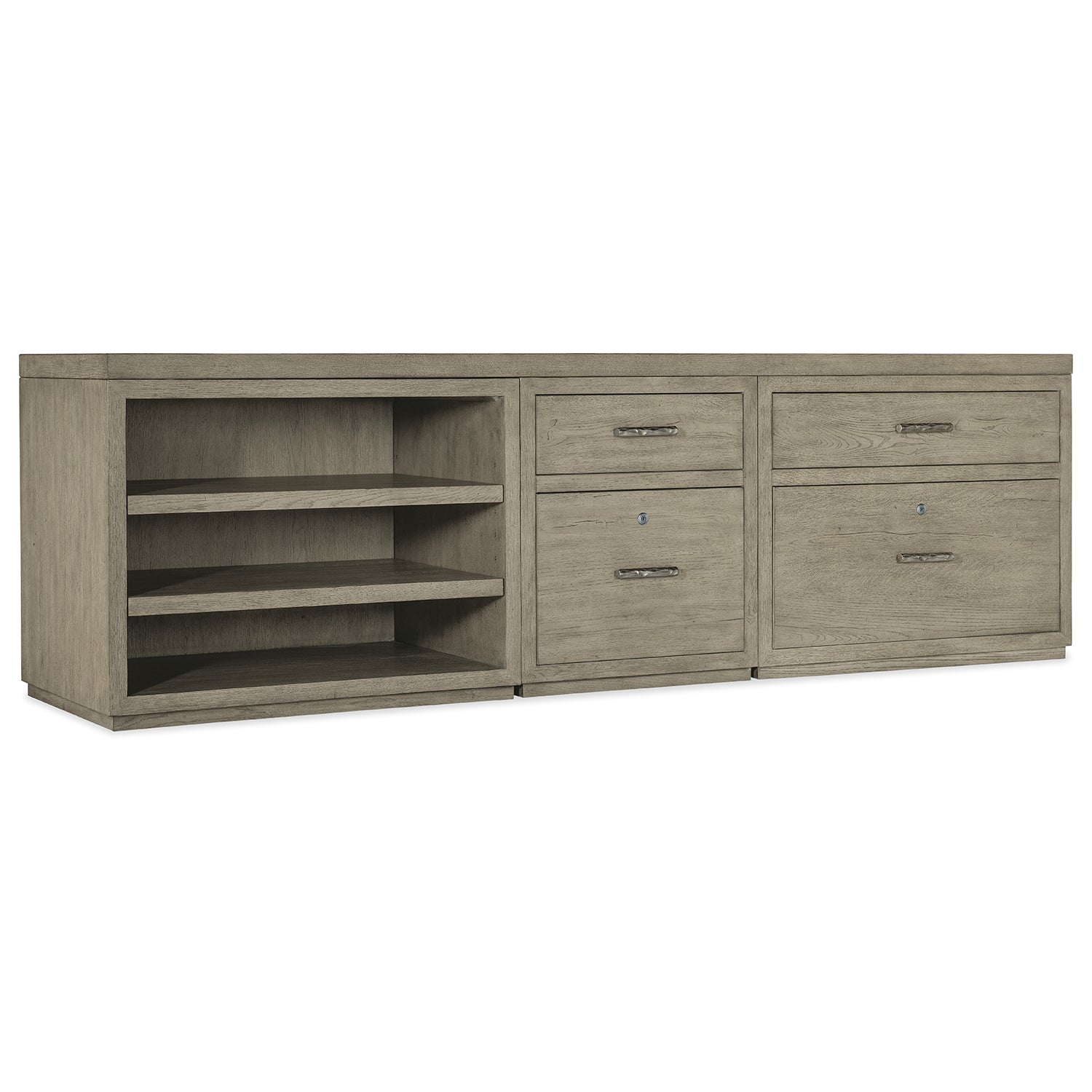 Hooker Furniture Linville Falls Credenza with File, Lateral File and Open Desk Cabinet