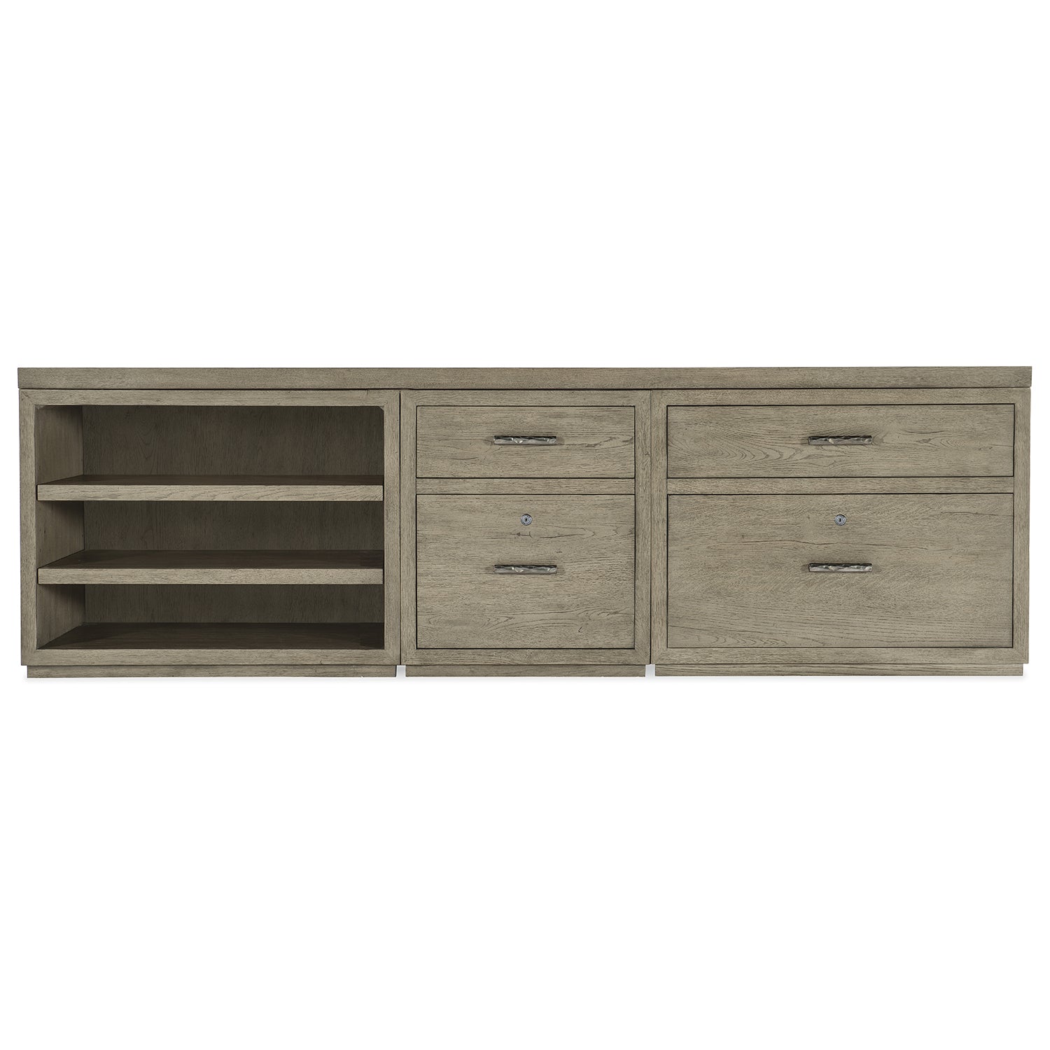 Hooker Furniture Linville Falls Credenza with File, Lateral File and Open Desk Cabinet