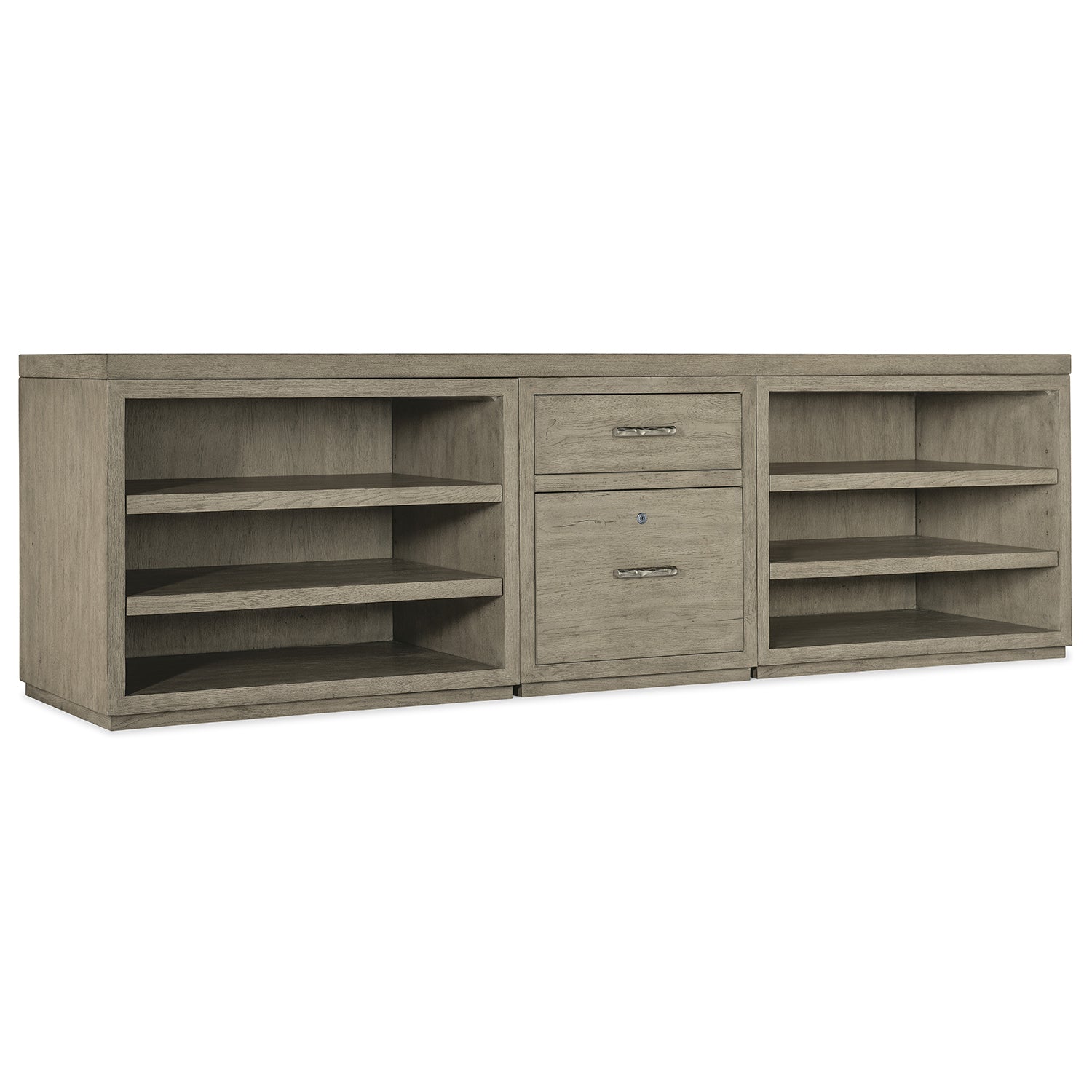 Hooker Furniture Linville Falls Credenza with File and Two Open Desk Cabinets Credenza