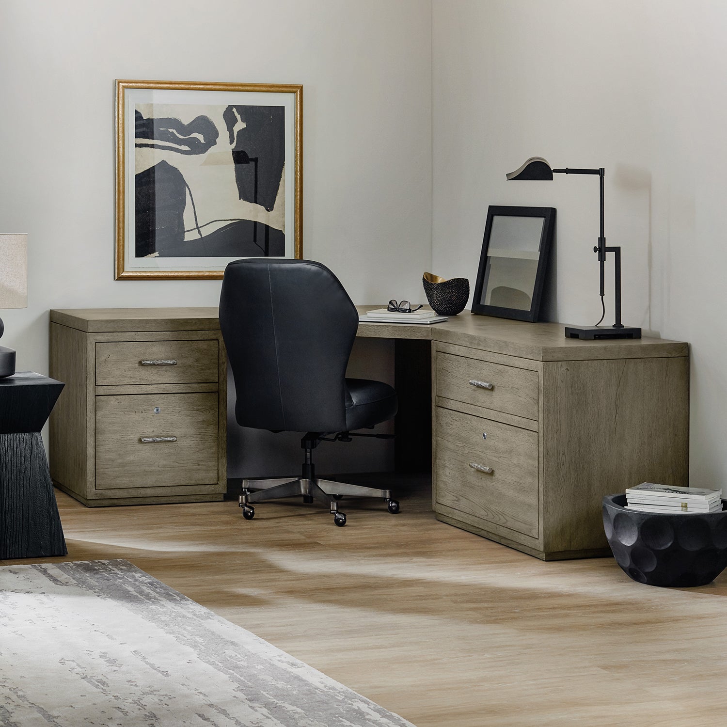 Hooker Furniture Linville Falls Corner Desk with Two Files