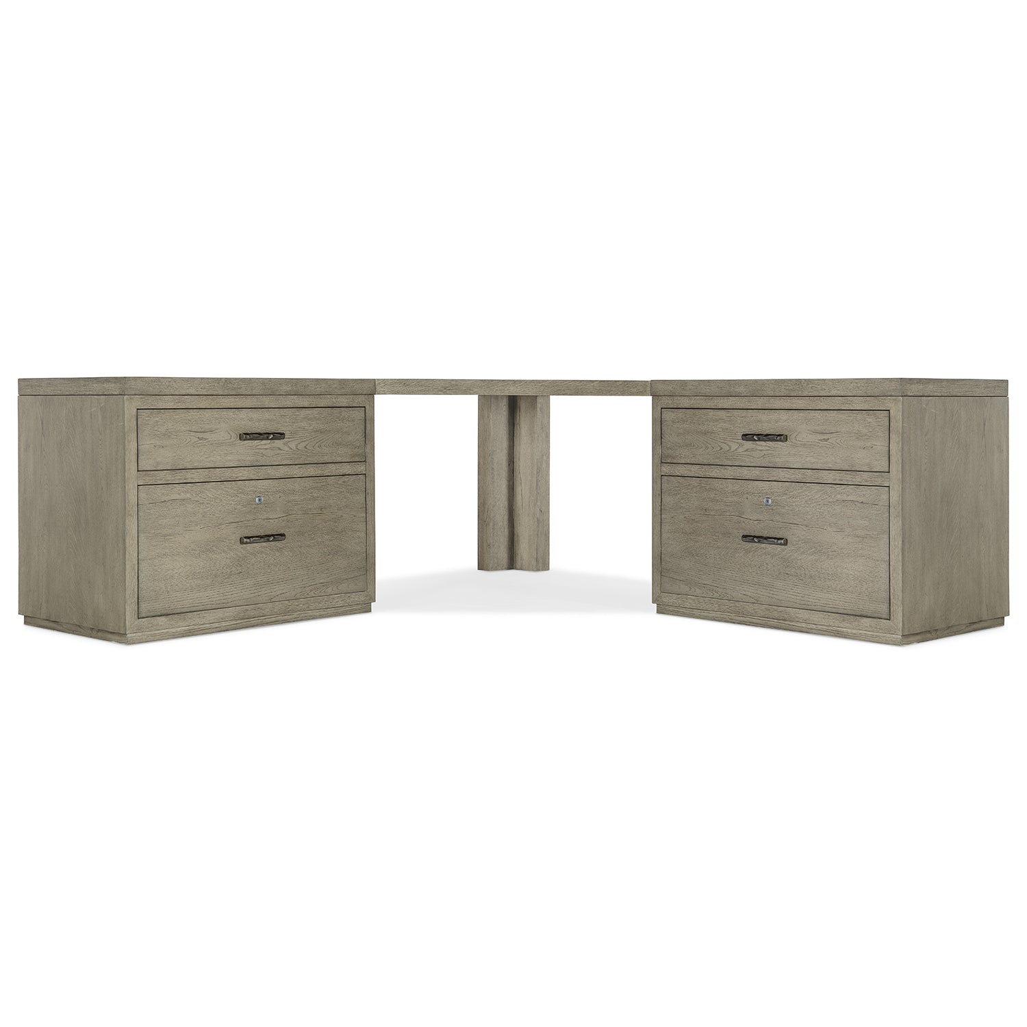 Hooker Furniture Linville Falls Corner Desk with Two Lateral Files