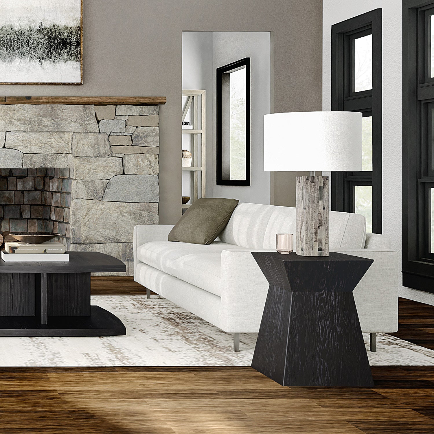 Hooker Furniture Linville Falls Shou Sugi Ban End Table Set of 2