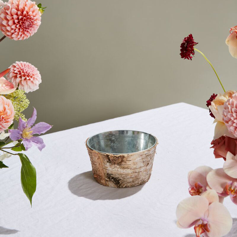 Birch with Zinc Lining Planter