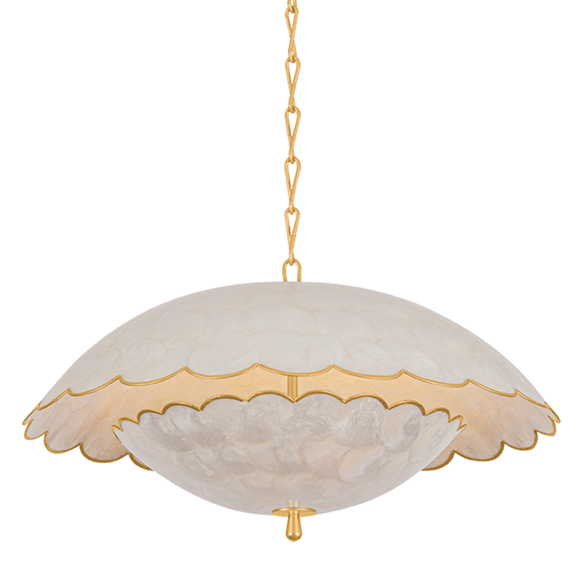 Hudson Valley Lighting Hollis Hills Small Pendant in Vintage Gold Leaf, primary product view