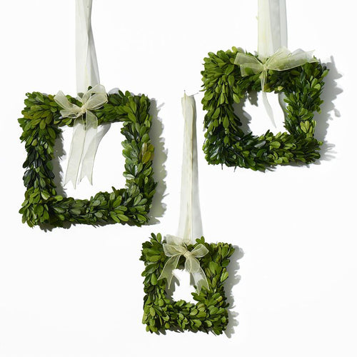 Boxwood Square Mini Wreath Set of 3