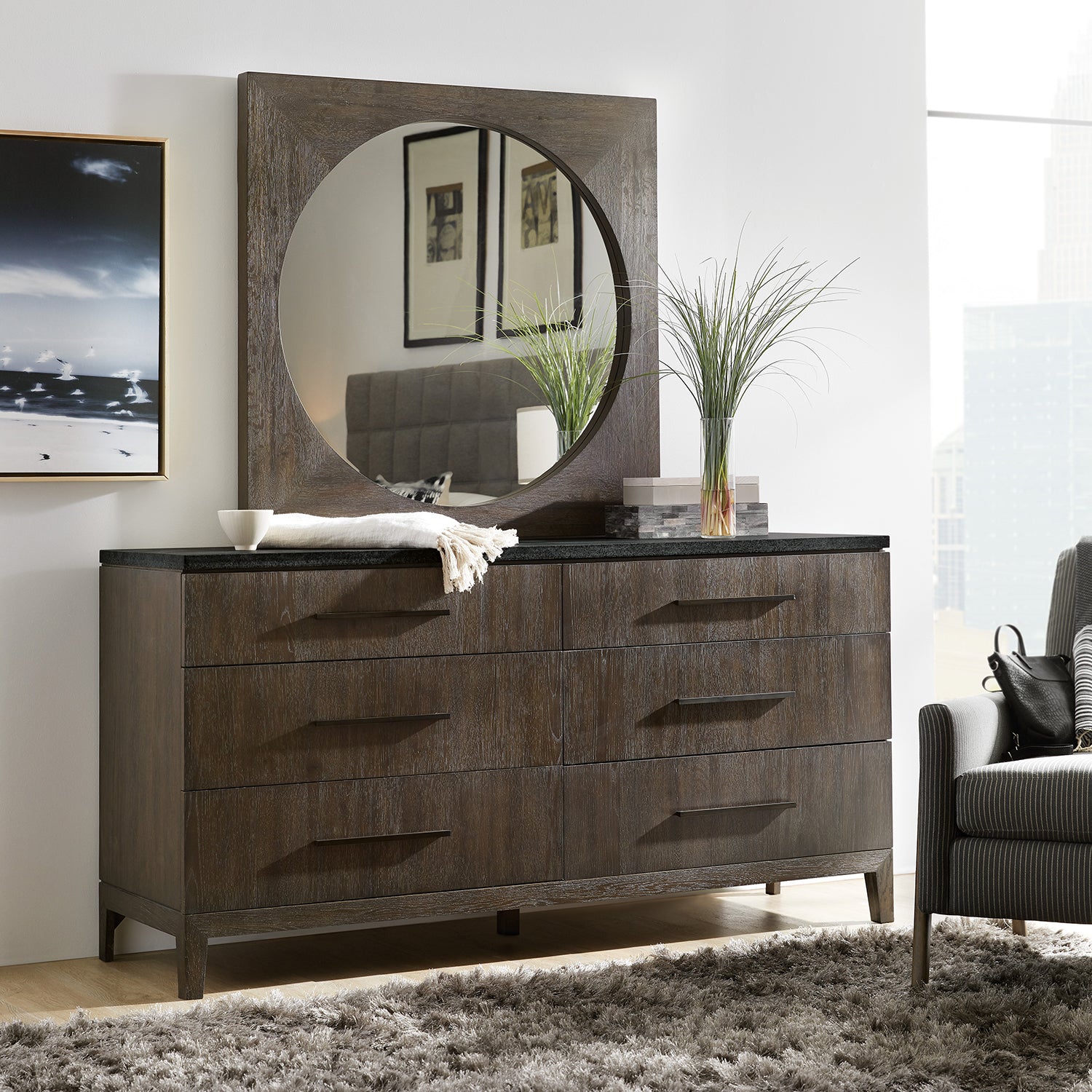 Hooker Furniture Miramar Aventura Raphael Six-Drawer Stone Top Dresser